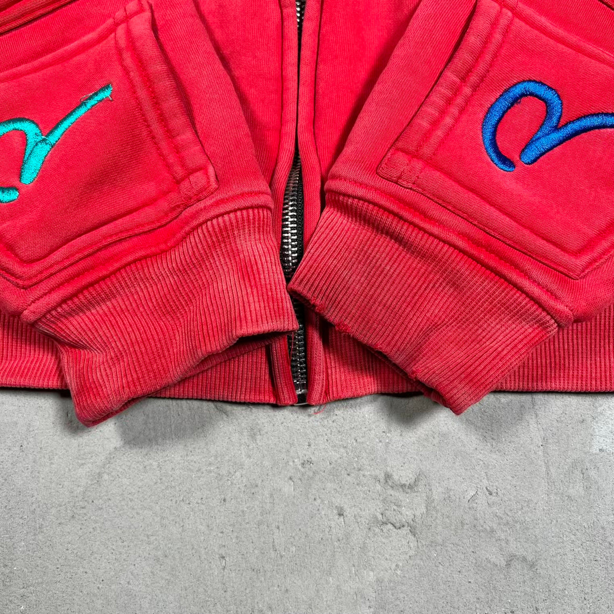 HMDD GV Gallery Raspberry Hills Lychee Red Zip Up Hoodie Size Medium USED x18197