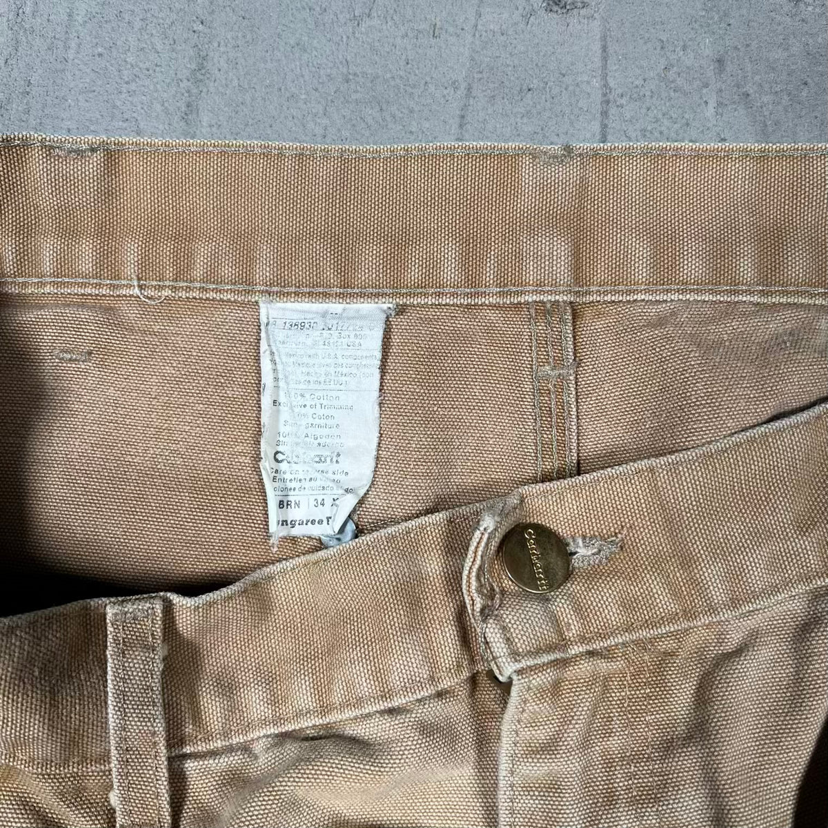 Y2K Carhartt Beige Double Knee Carpenter Pants Size 34 USED v20120