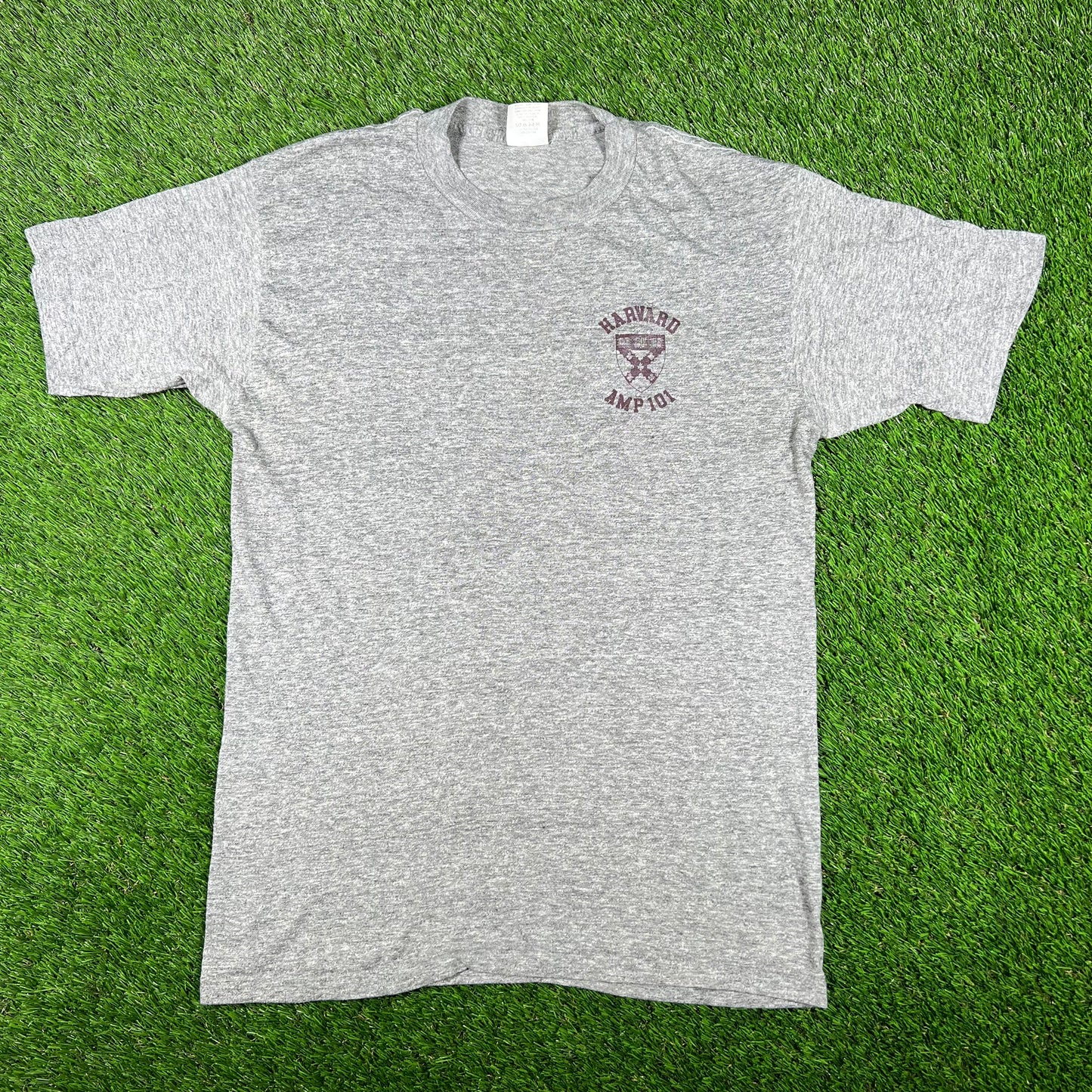 1980s Harvard Heather Grey Tee Size XL USED v16864