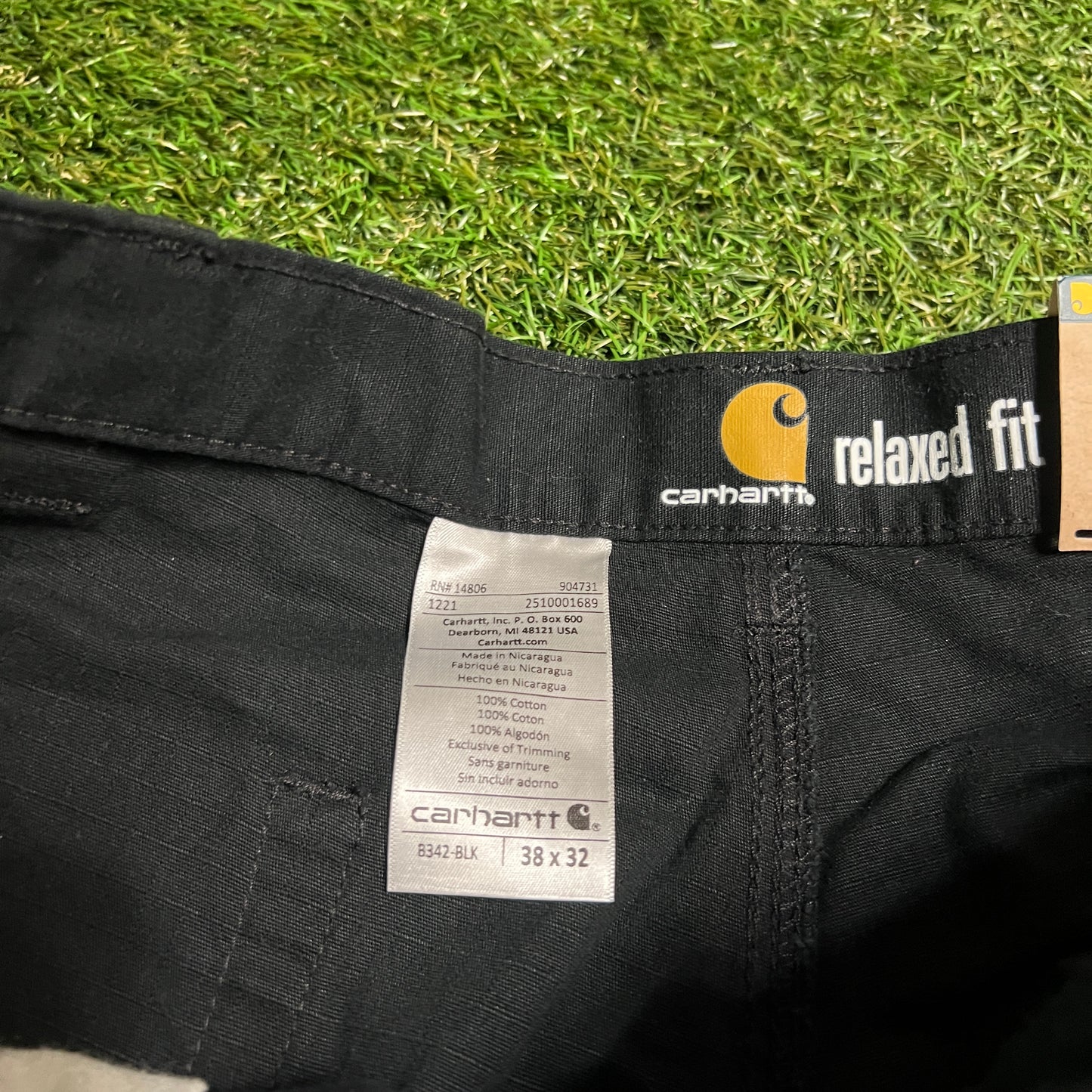Carhartt Black Ripstop Utility Pants Size 38 NEW v16359