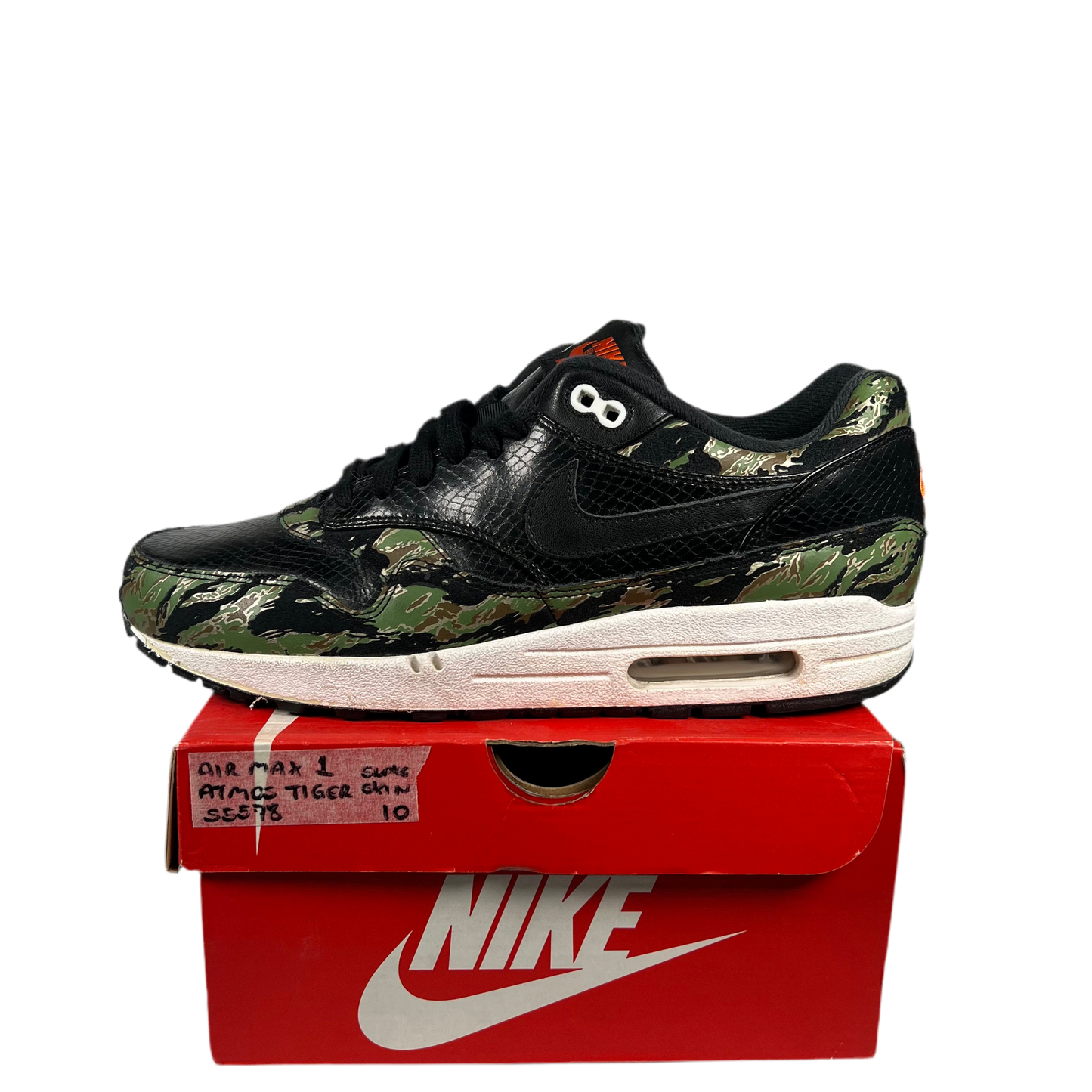 Nike Air Max 1 Atmos Tiger Camo Snakeskin (2012) Size 10 USED s5578