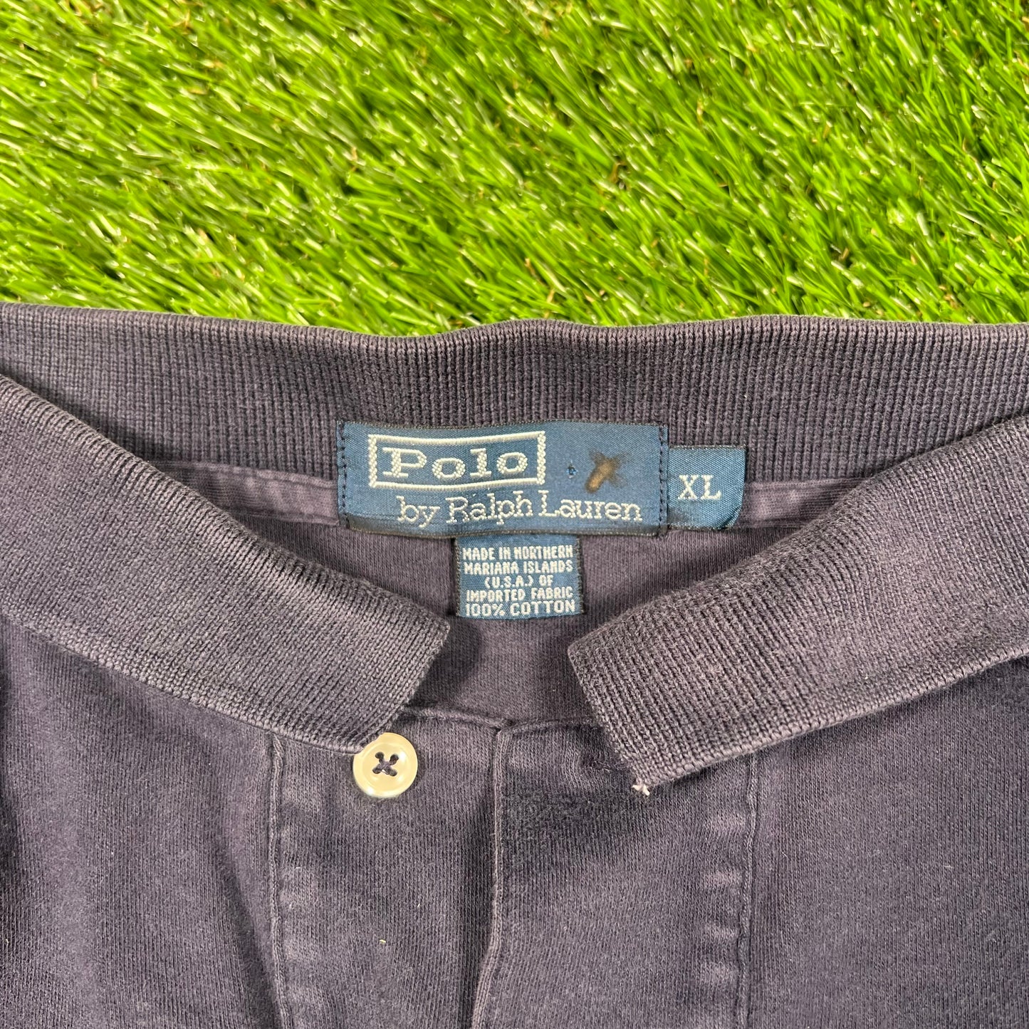 2000s Polo Ralph Lauren Small Red Logo Navy Polo Size XL USED v17752