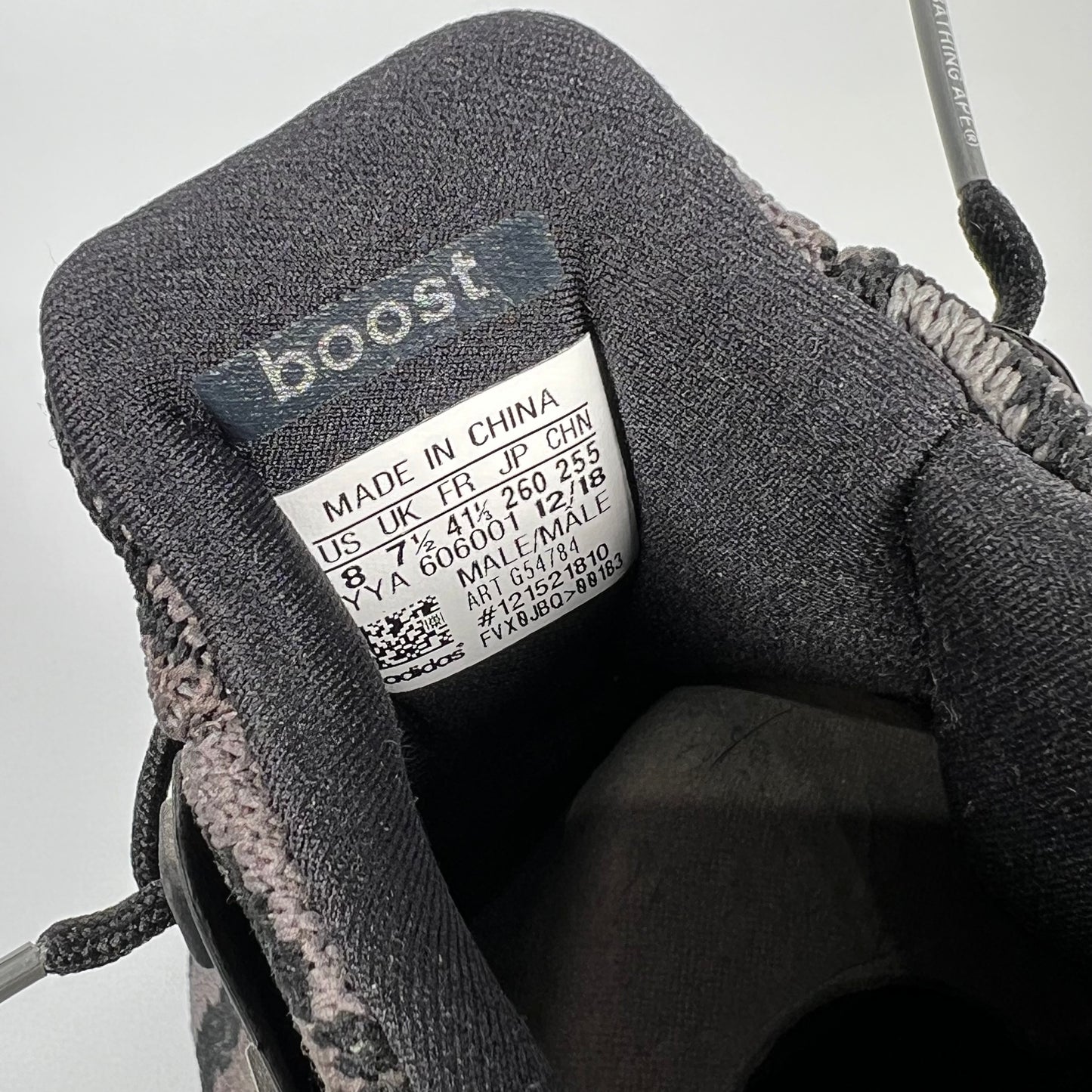 Adidas X Bape Ultra Boost Camo Black Size 8 USED s17364