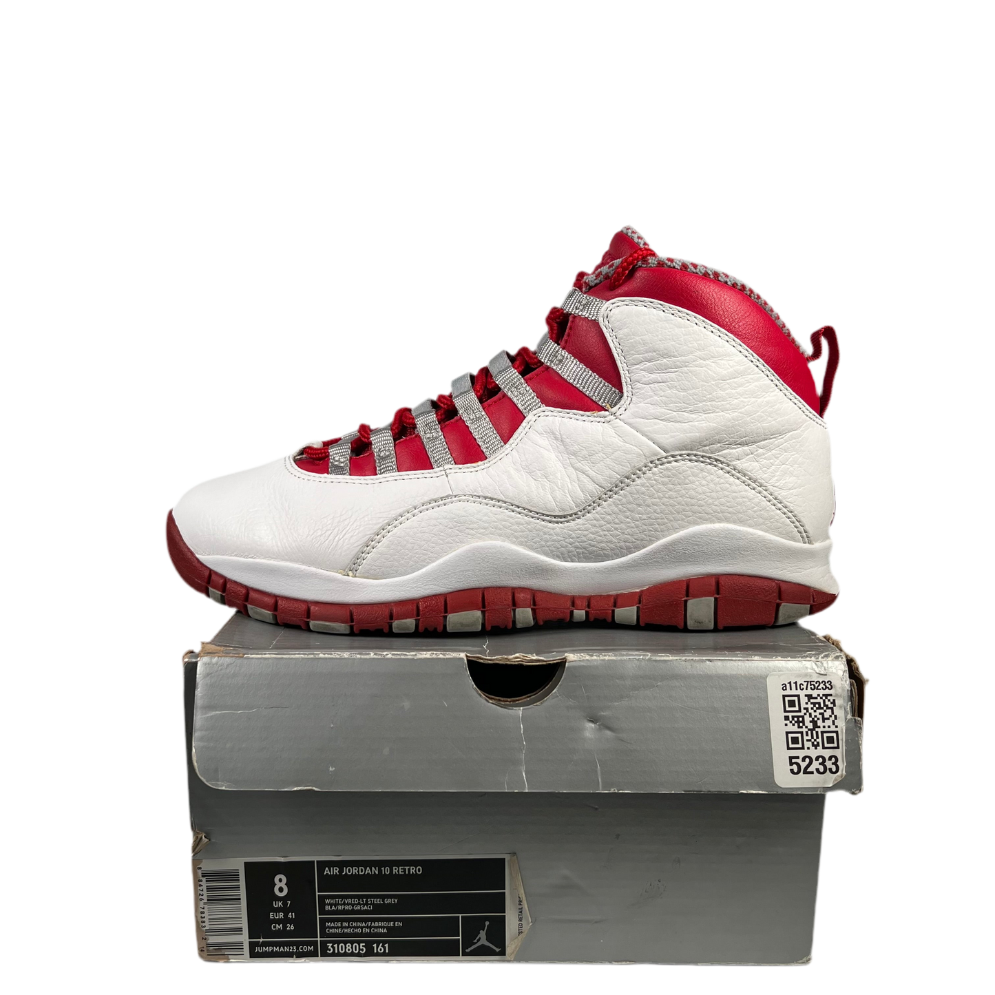Jordan 10 Red Steel (2005) Size 8 USED s18390