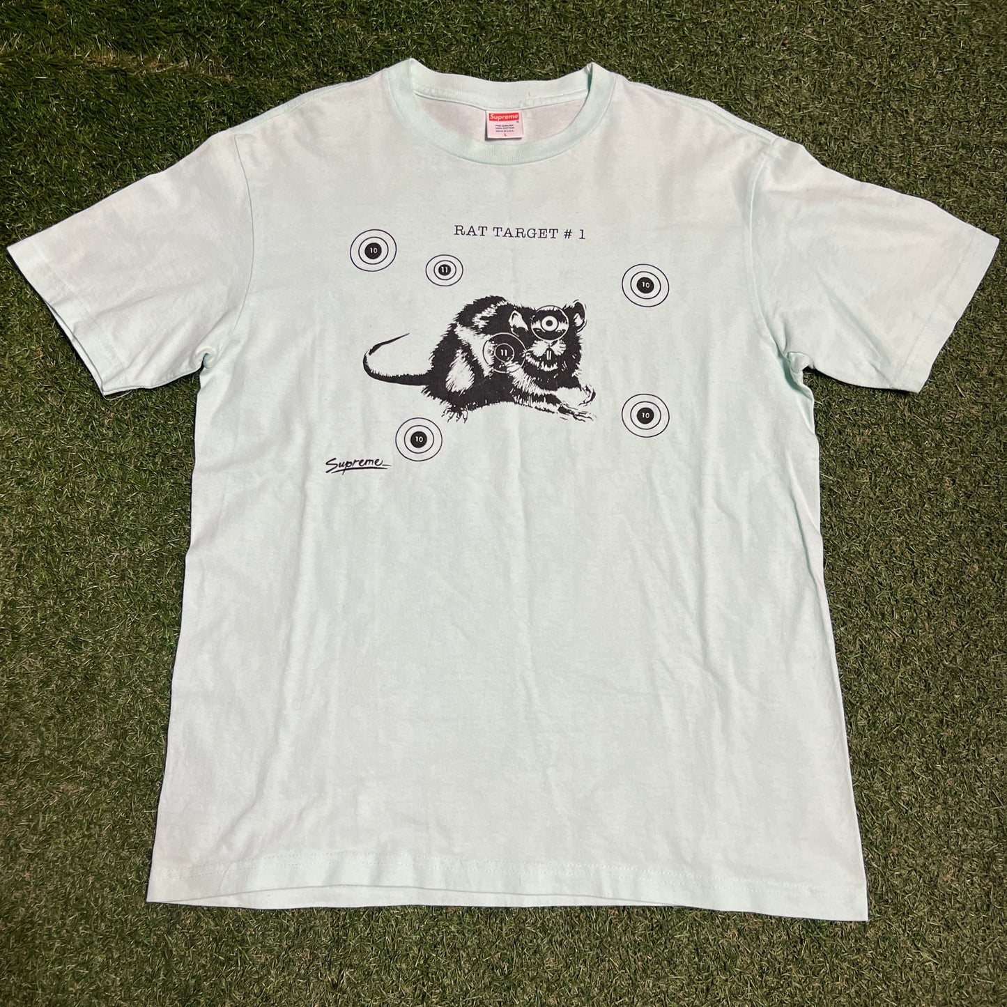 Supreme 2007 Rat Target Teal Tee Size Large USED x13851