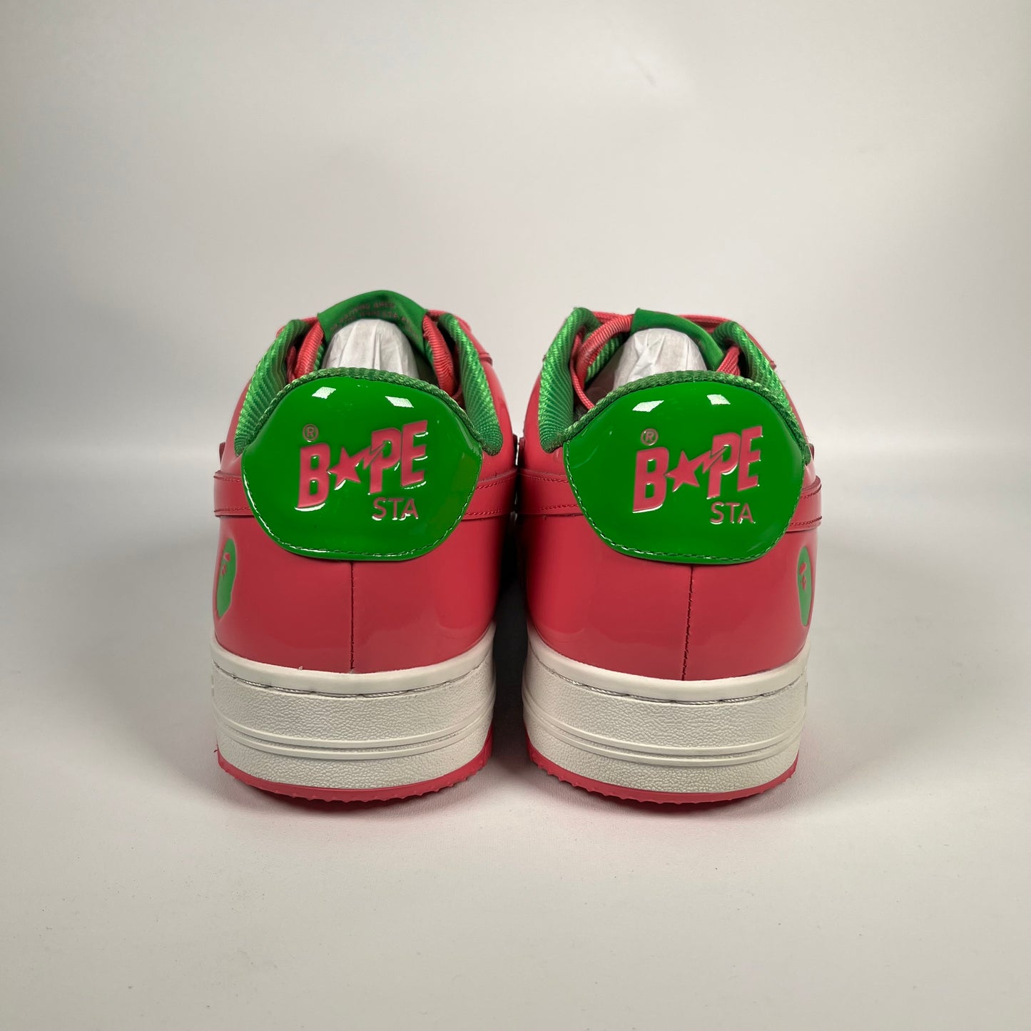 Bathing Ape Bapesta Pink and Green Size 8 USED s17919