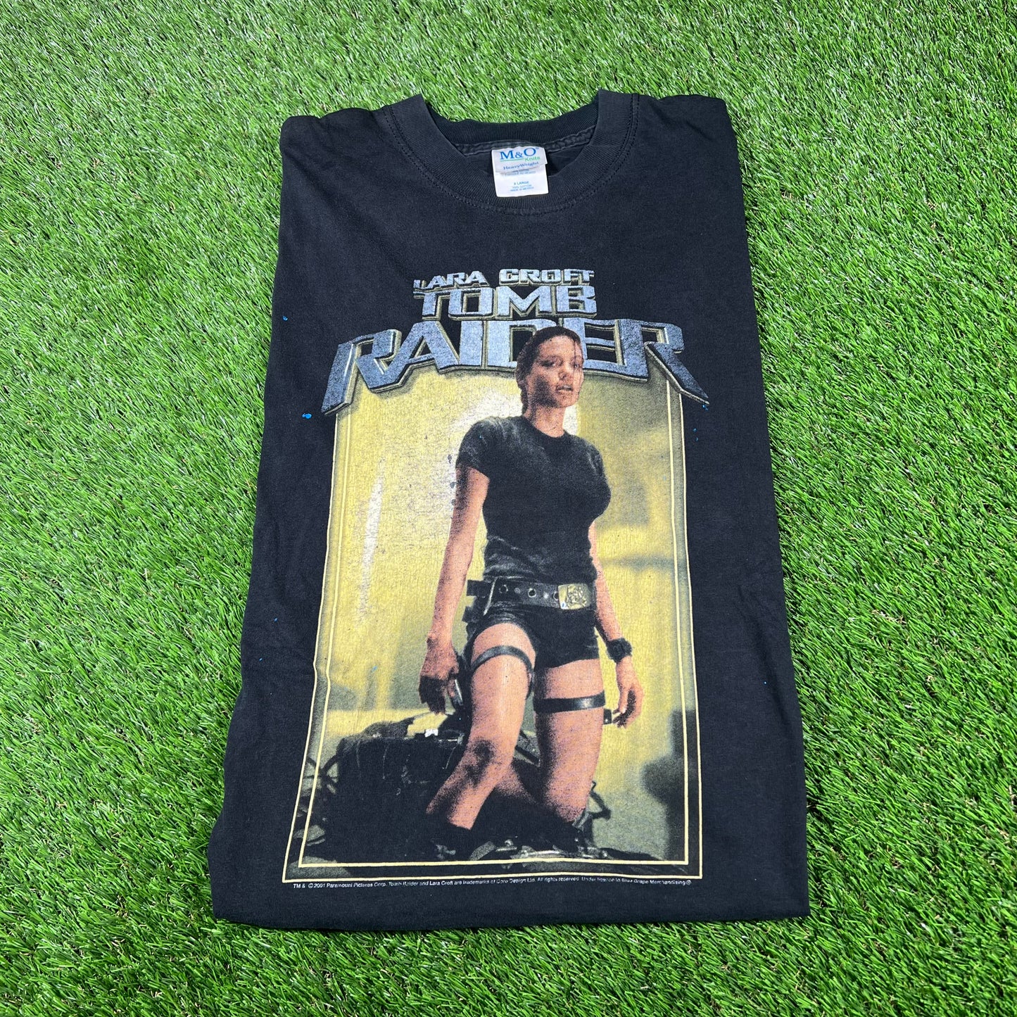 2001 Lara Croft Tomb Raider Black Tee Size XL USED v16805