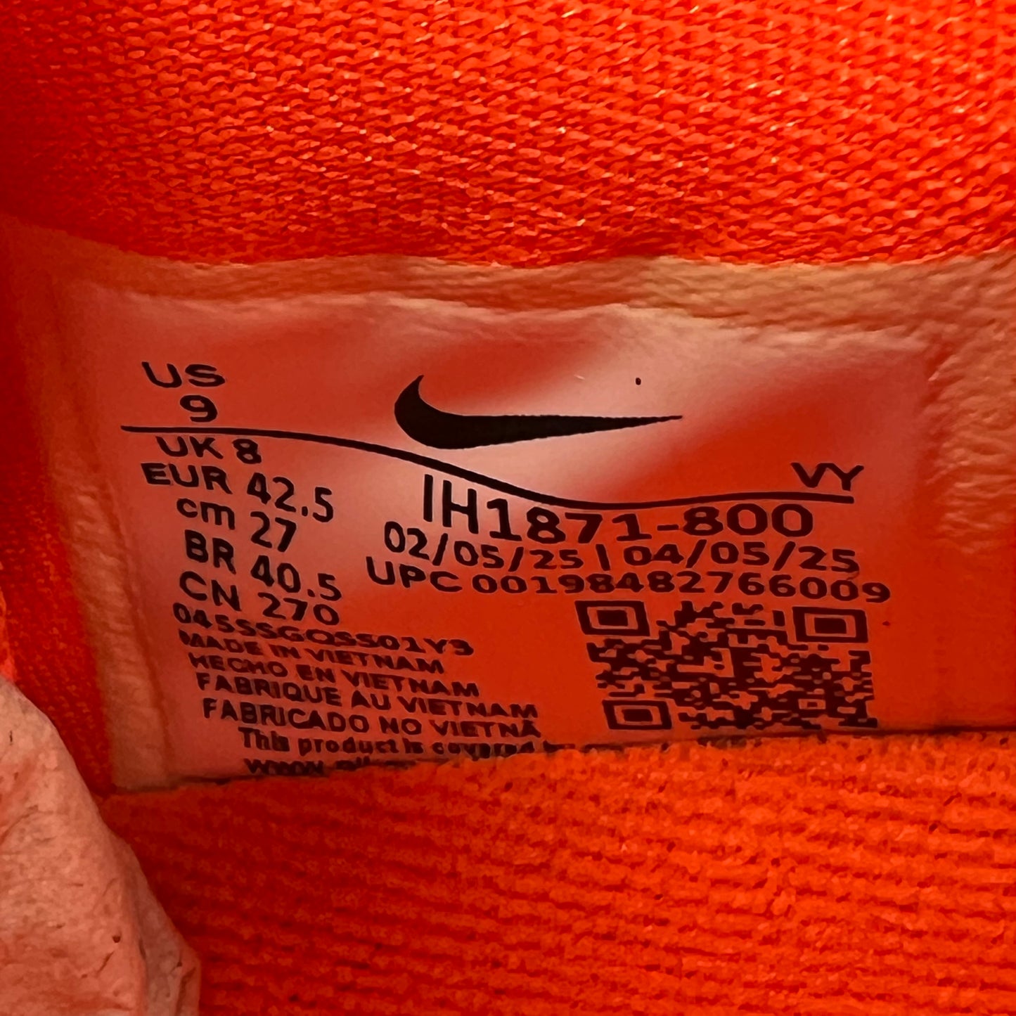 Nike Kobe 6 Total Orange (2025) Size 9 NEW s18198