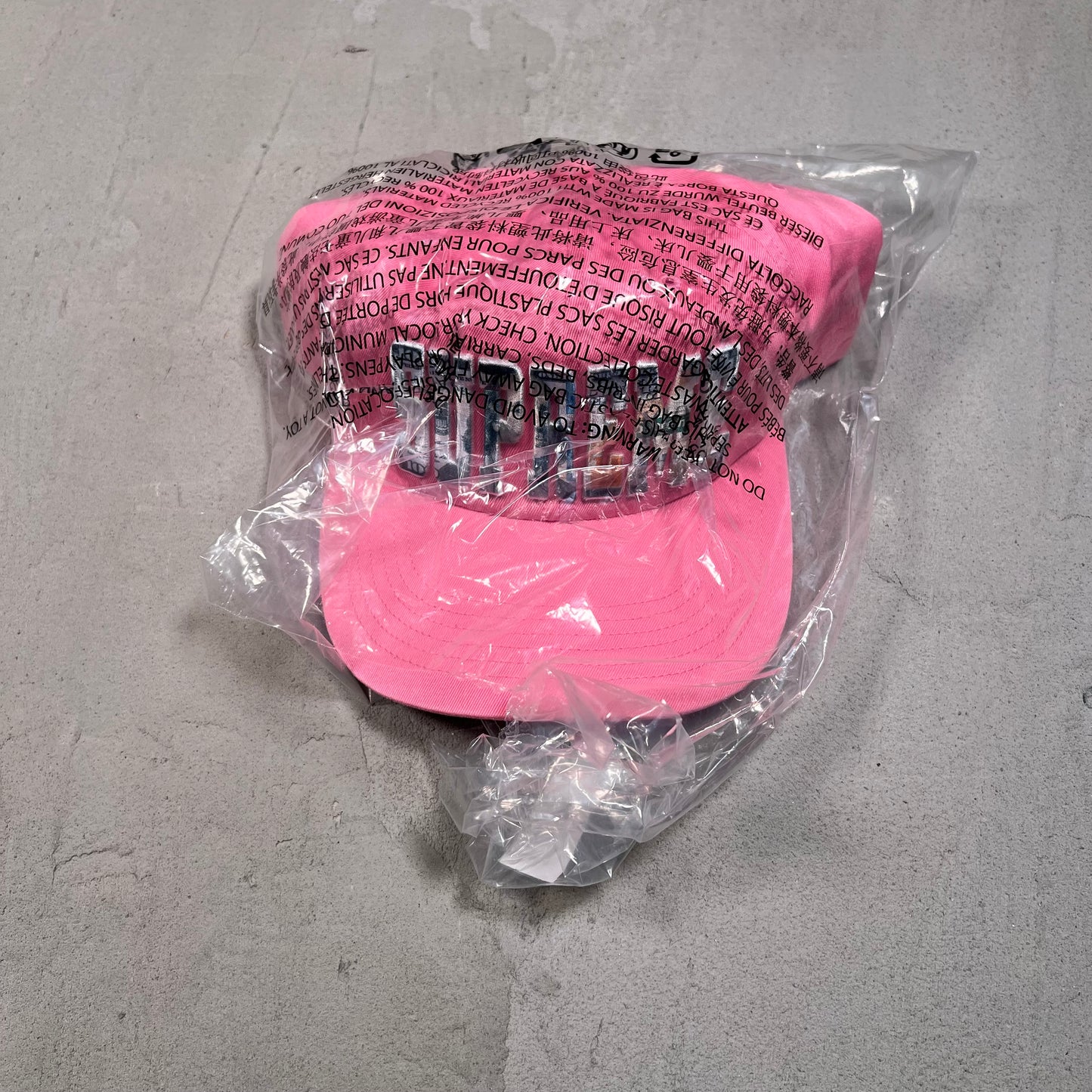 Supreme Embroidered Money Logo 6 Panel Pink Hat NEW x17417