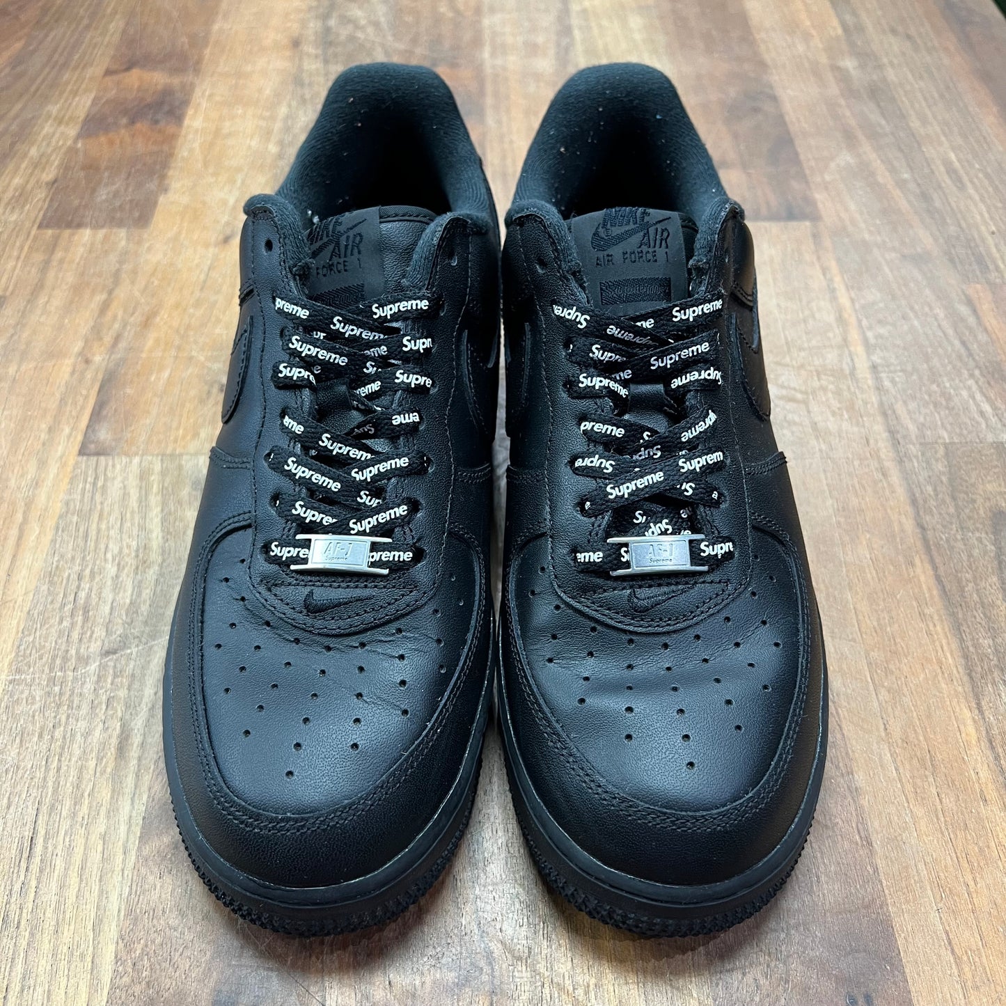 Nike Air Force 1 Supreme Black Size 8.5 USED S17195