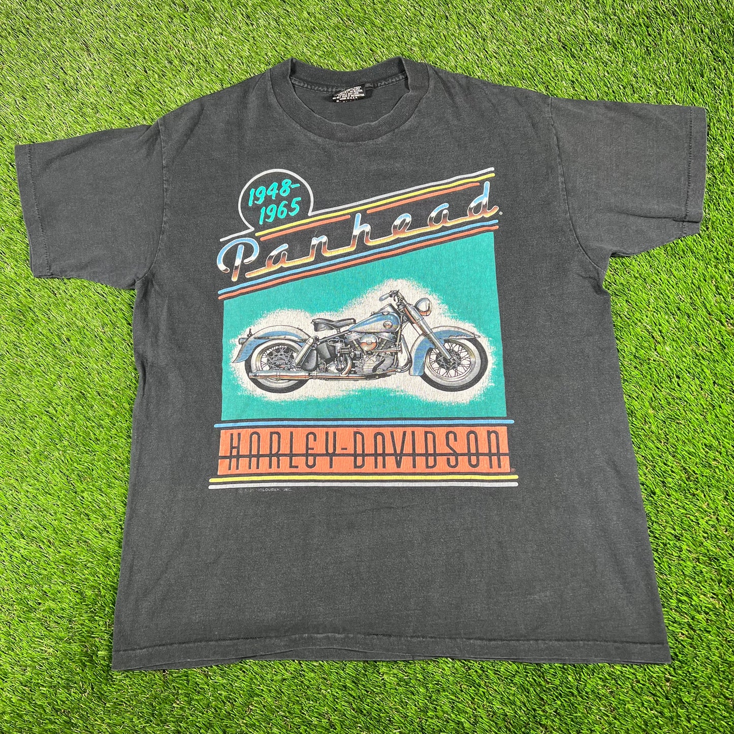 1992 Harley Davidson Panhead Milwaukee WI Black Tee Size Large USED v16791