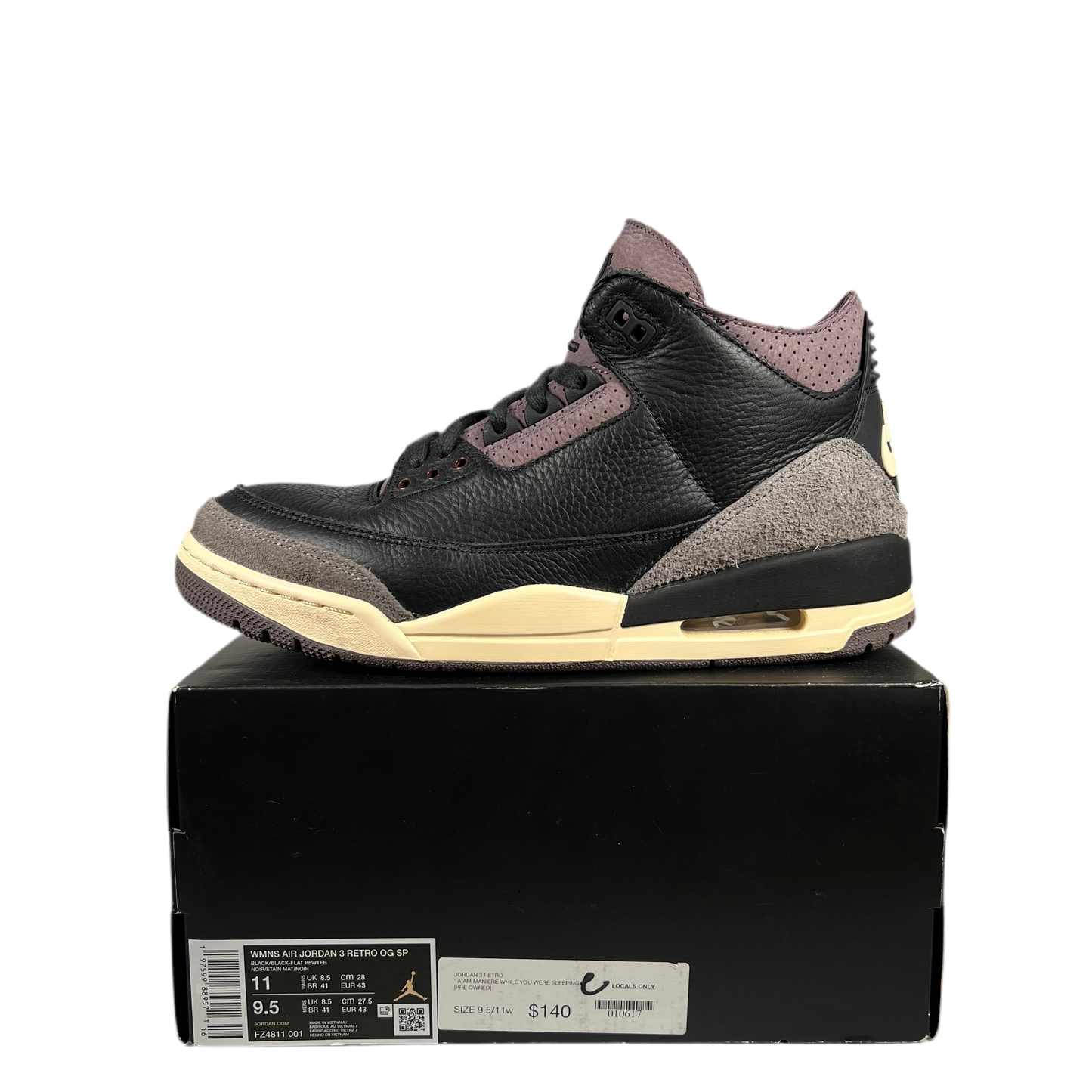 Jordan 3 A Ma Maniere While You Were Sleeping (2024) Size 9.5M/11W USED s17979