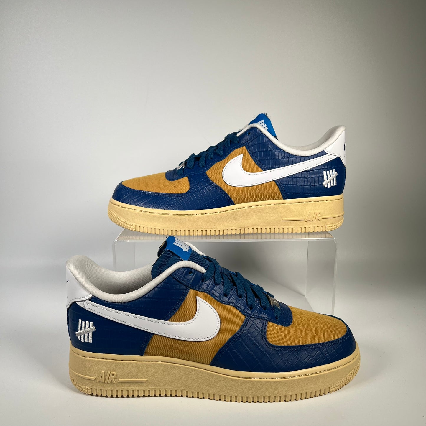 Nike Air Force One Low Undefeated 5 On It Blue Yellow (2021) Size 9.5 NEW s17972