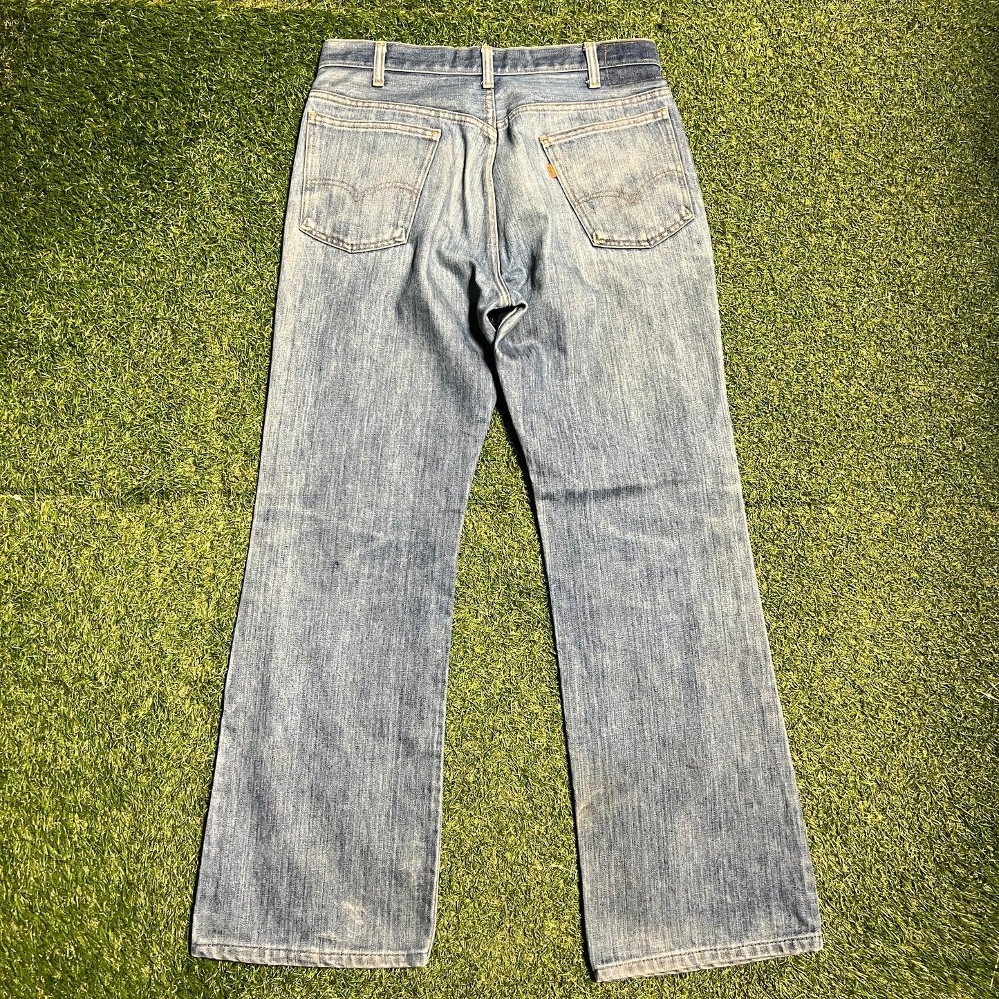 Levis 70s Big E Orange Tab Blue Jeans Size 32x29 USED v15895