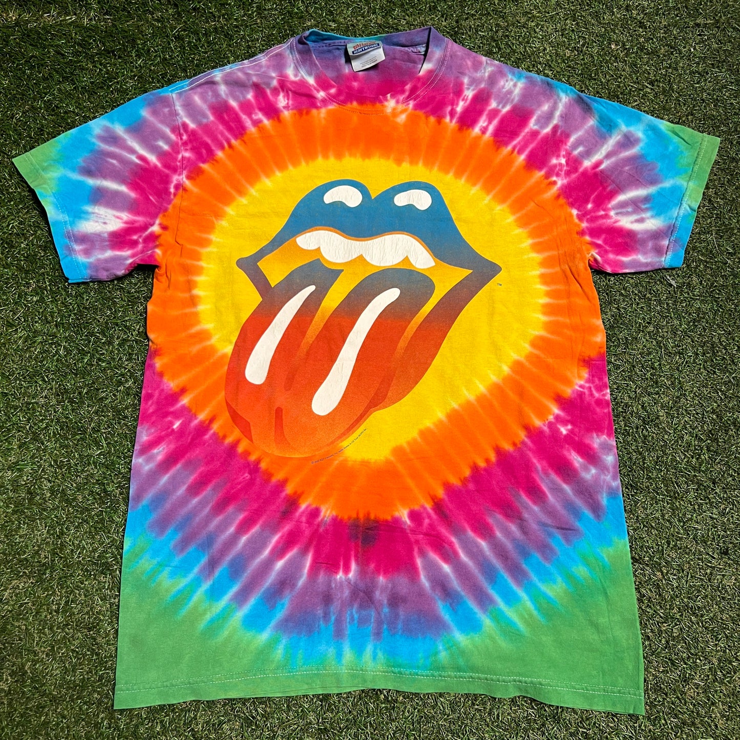 2002 Rolling Stones Tie Dye Tee Size Medium USED v16299