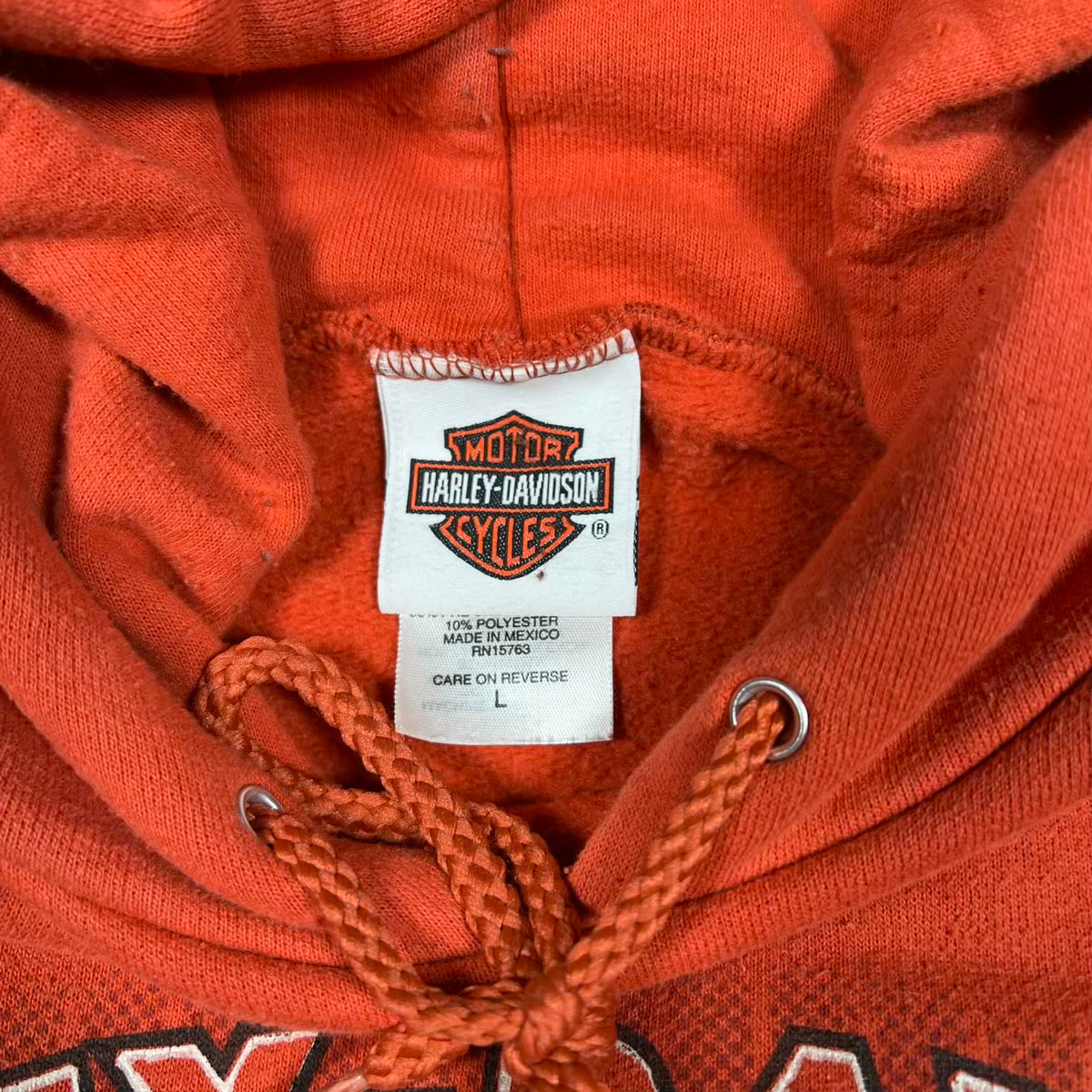 2004 Harley Davidson Orange Hoodie Size Large USED v20311