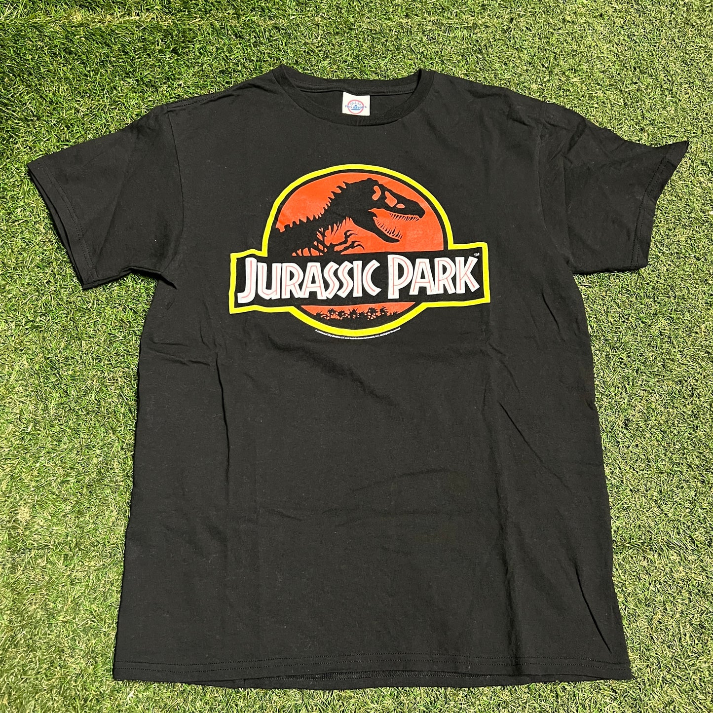 Y2K Jurassic Park Black Logo Tee Size Medium USED v16316