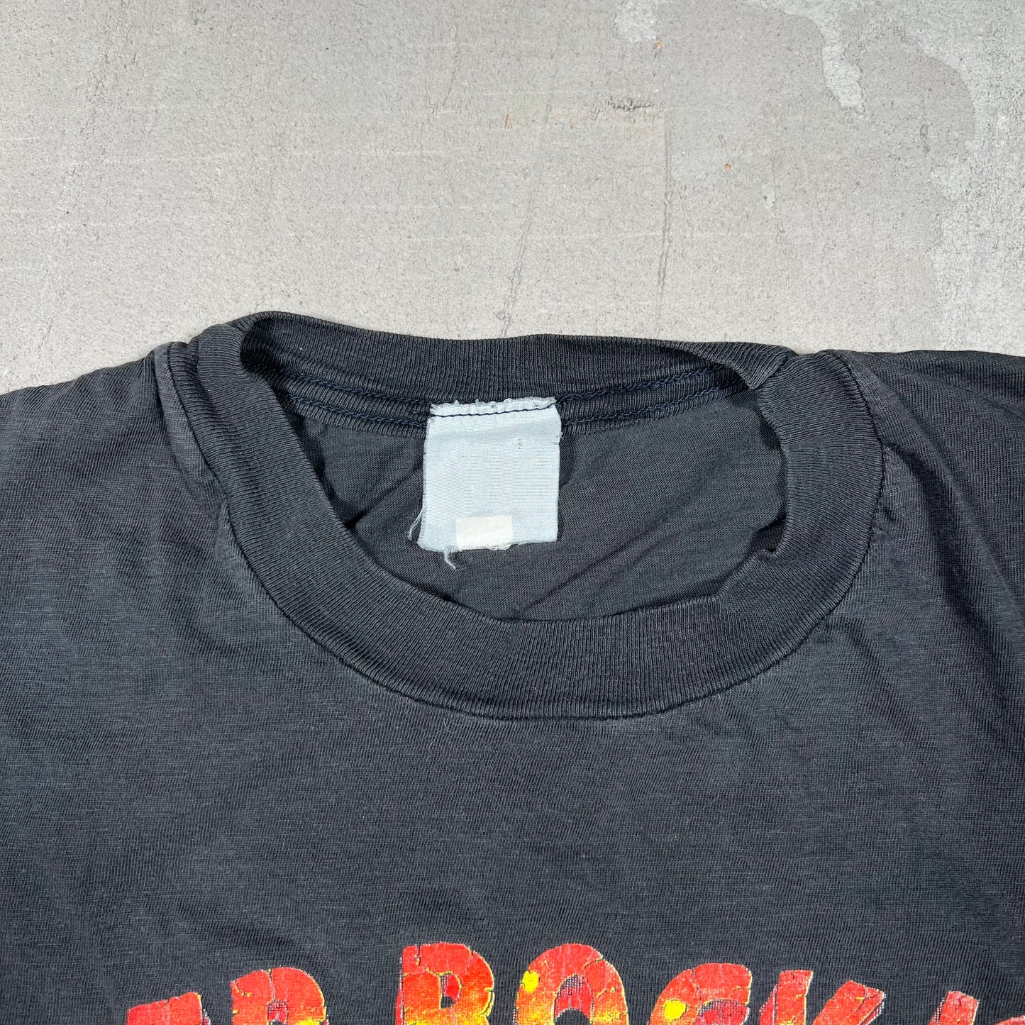 1990 Super Rock Music Fest Black Tee Size XL USED v19027