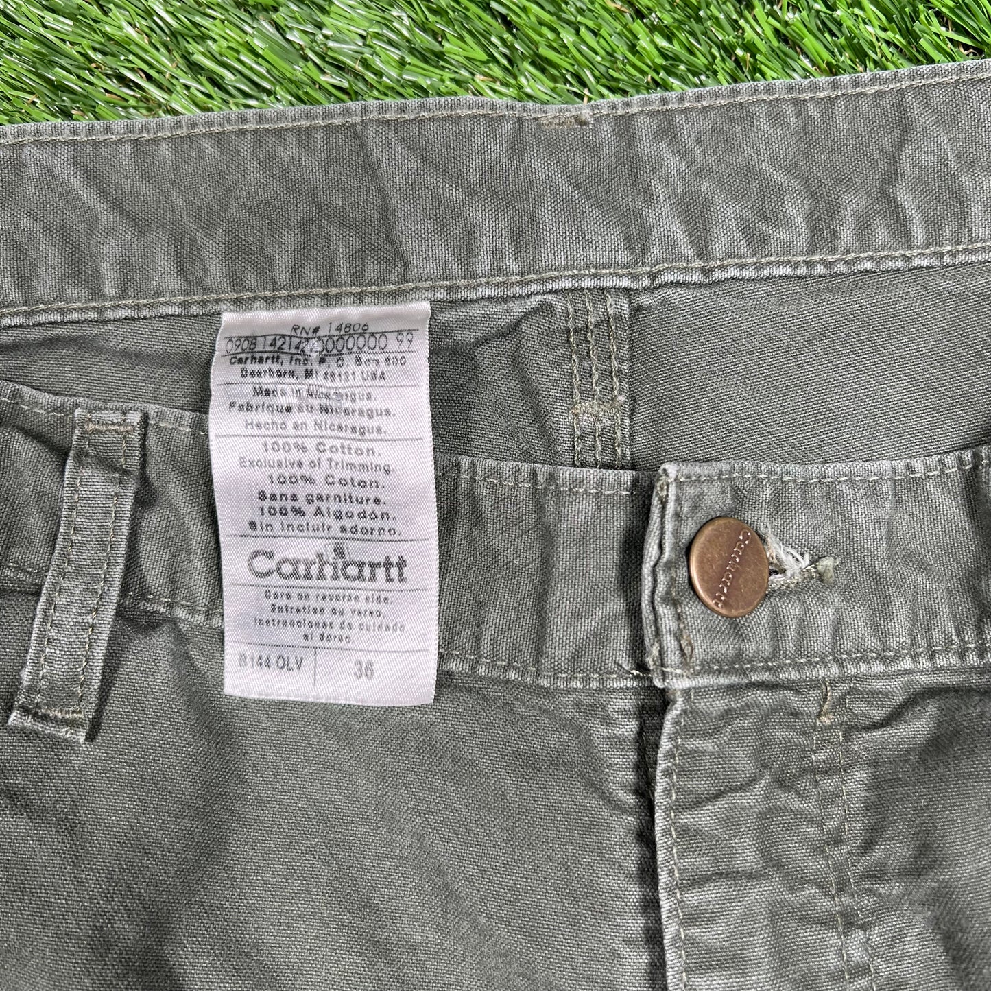 Carhartt Olive Green Shorts Size 36 USED v16898