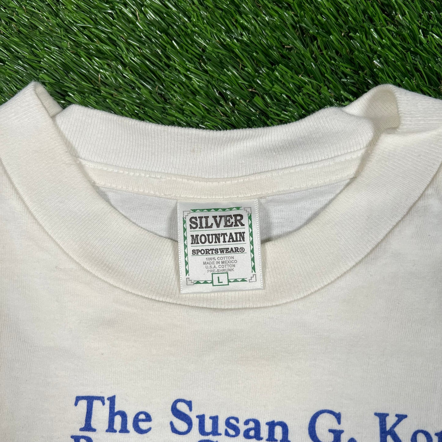 1996 "Race for the Cure" White 5k Tee Size Large USED v17541