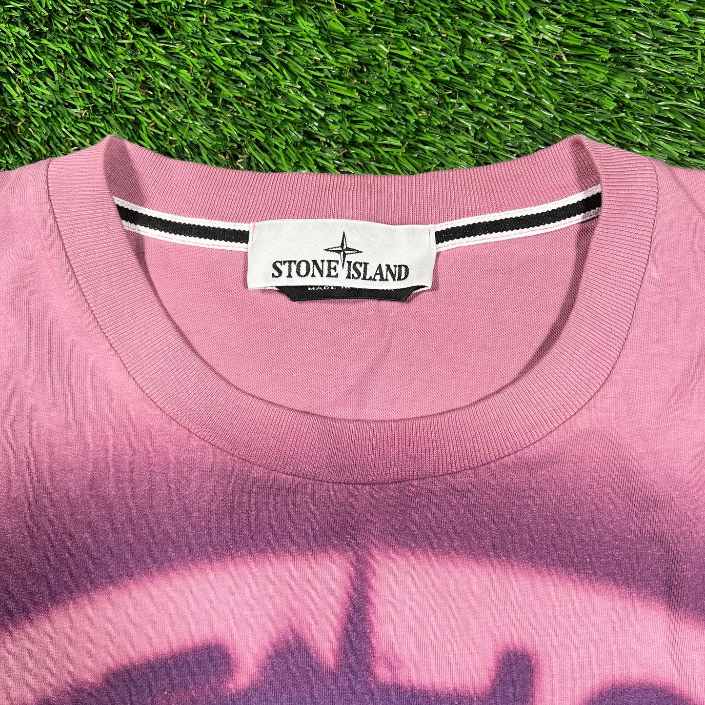 Stone Island Pink Garment Dyed Tee Size Large USED x16249