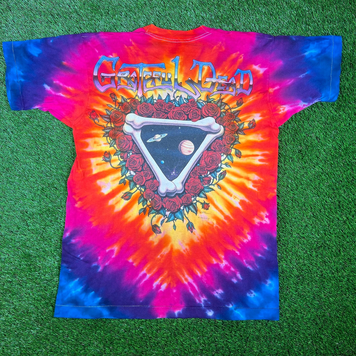 1992 Grateful Dead Space Your Face Tie Dye Tour Tee Size Large USED v16555
