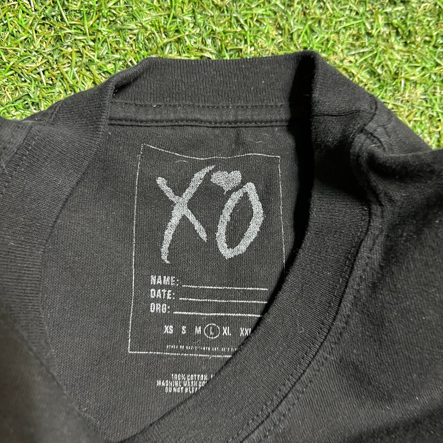 XO The Weeknd Dawn FM Red Circle Black Longsleeve Size Large USED x13600