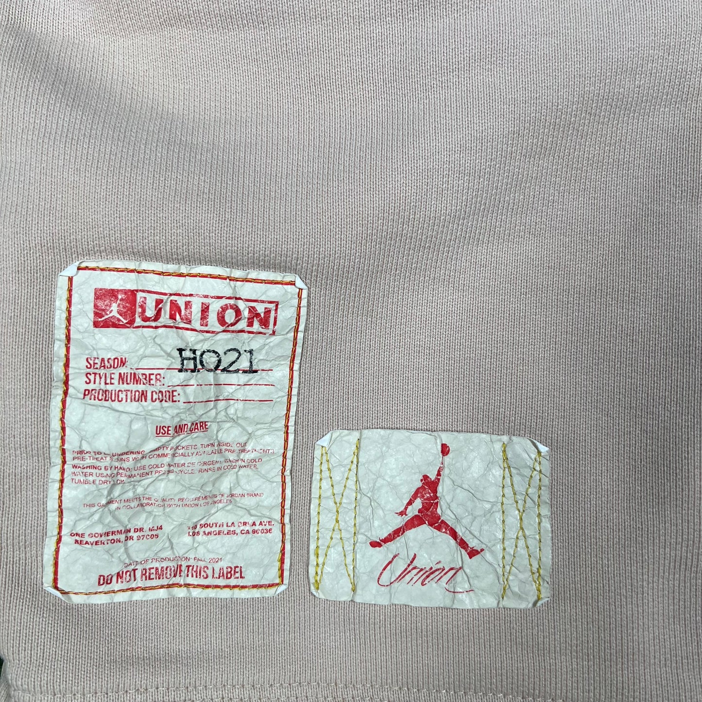 Jordan x Union Cream Sweat Shorts Size Medium USED x14311