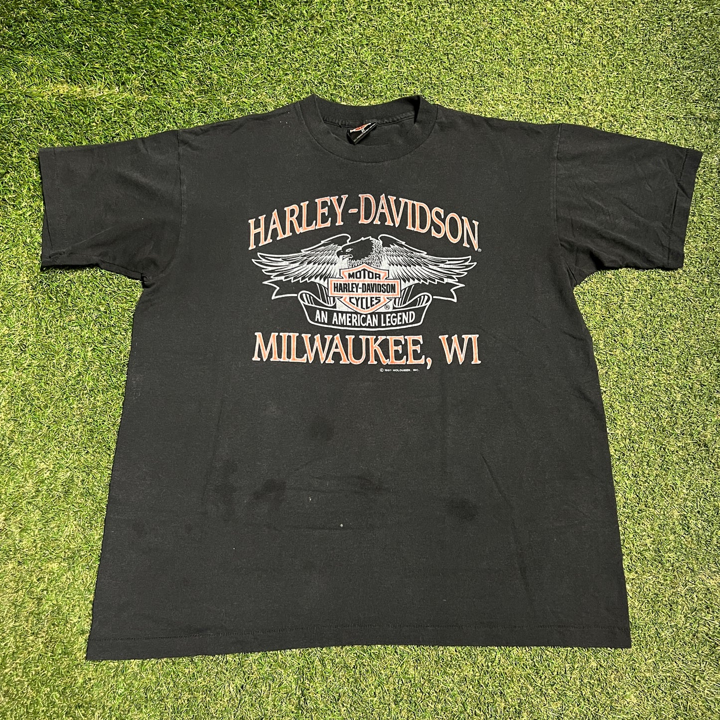 1991 Harley Davidson Milwaukee Black Tee Size XL USED v16484