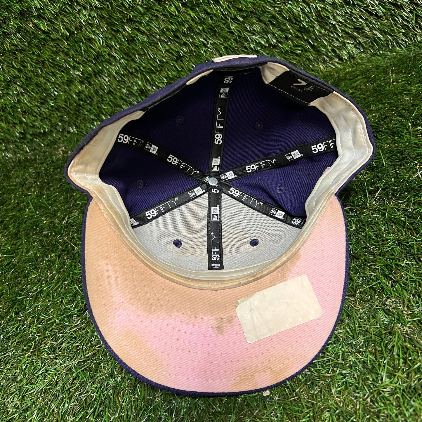 World Series New Era Arizona Diamondbacks '01 Patch Purple Hat Size 7 5/8 USED v16158