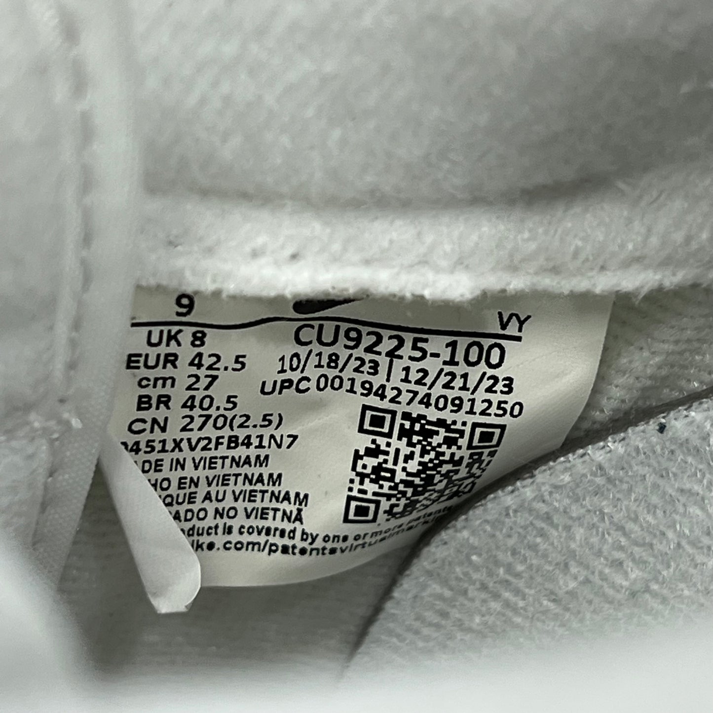 Nike x Supreme Air Force One White (2023) Size 9 NEW s18022