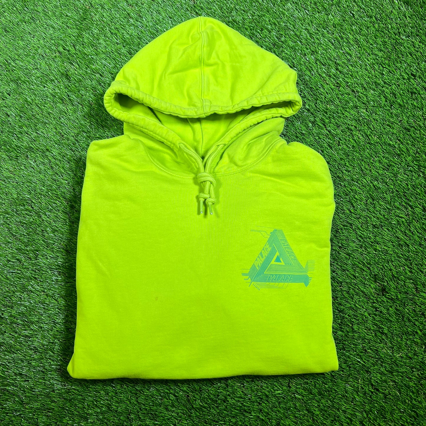 Palace Electric Lime Green Hoodie Size Medium USED x14101