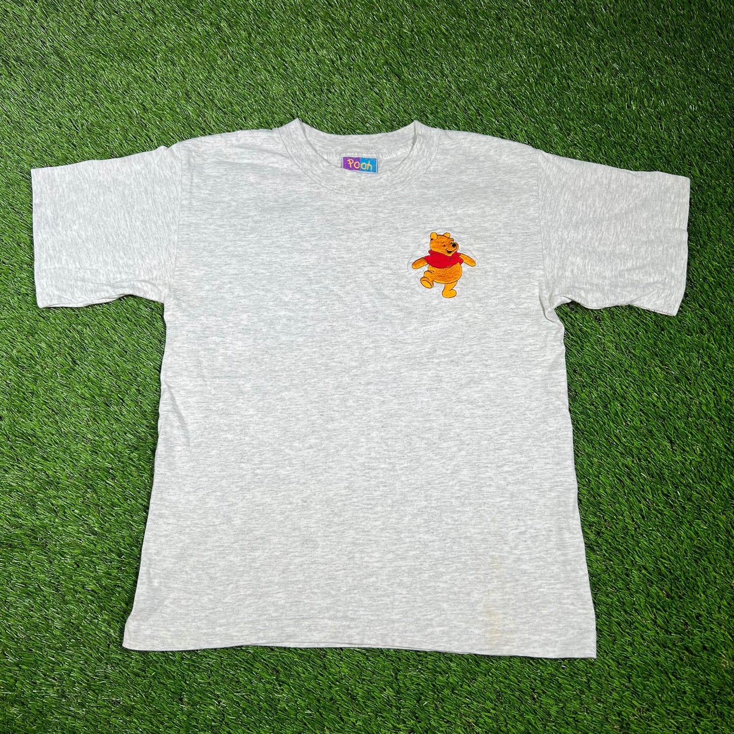 1990s Winnie The Pooh Stitched Grey Tee Size Medium USED v16582
