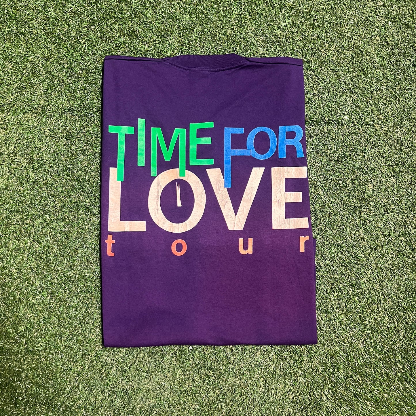 1990s Freddie Jackson Clock Purple Tee Size XL USED v16248