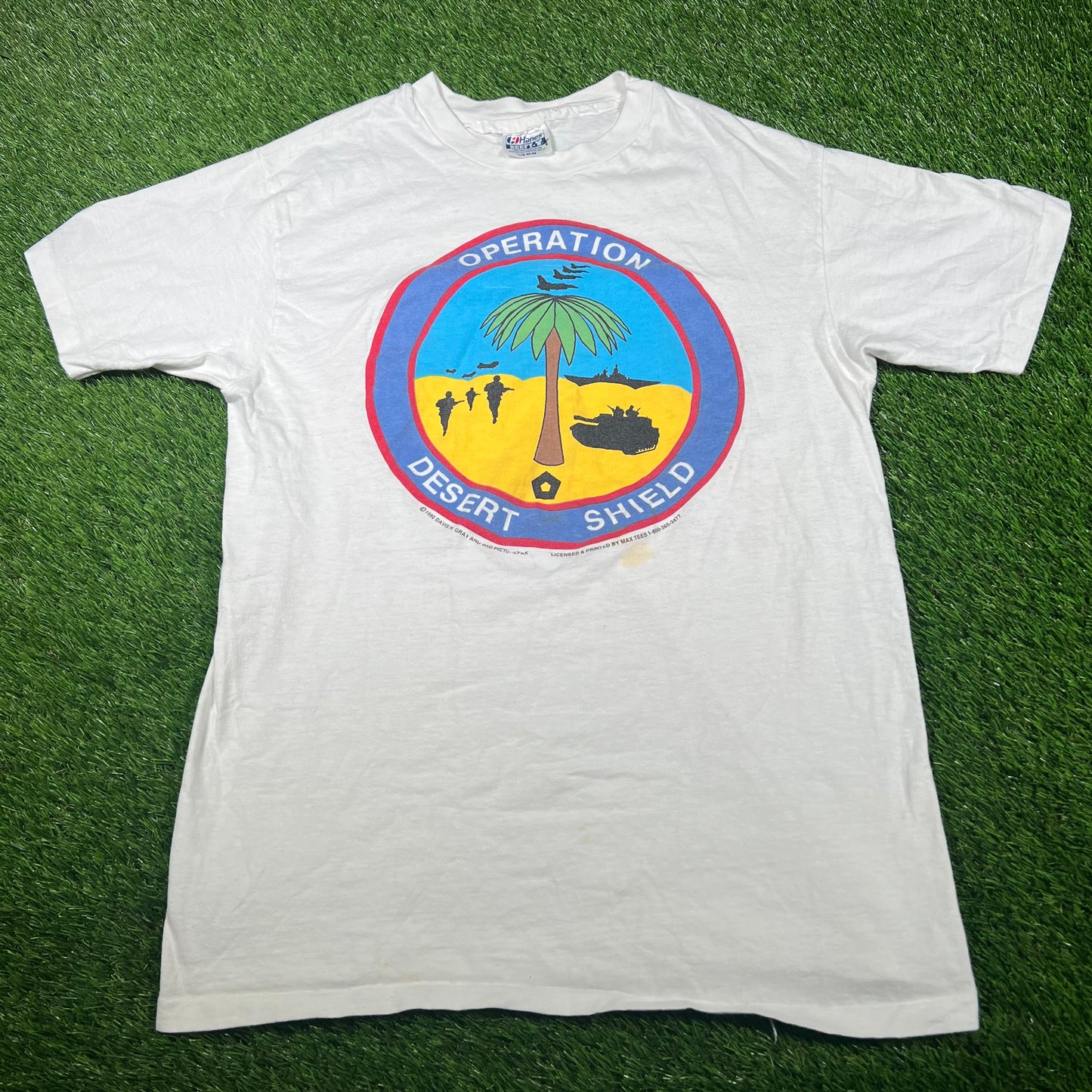 1990's Operation Desert Shield White Tee Sized Large USED x14931