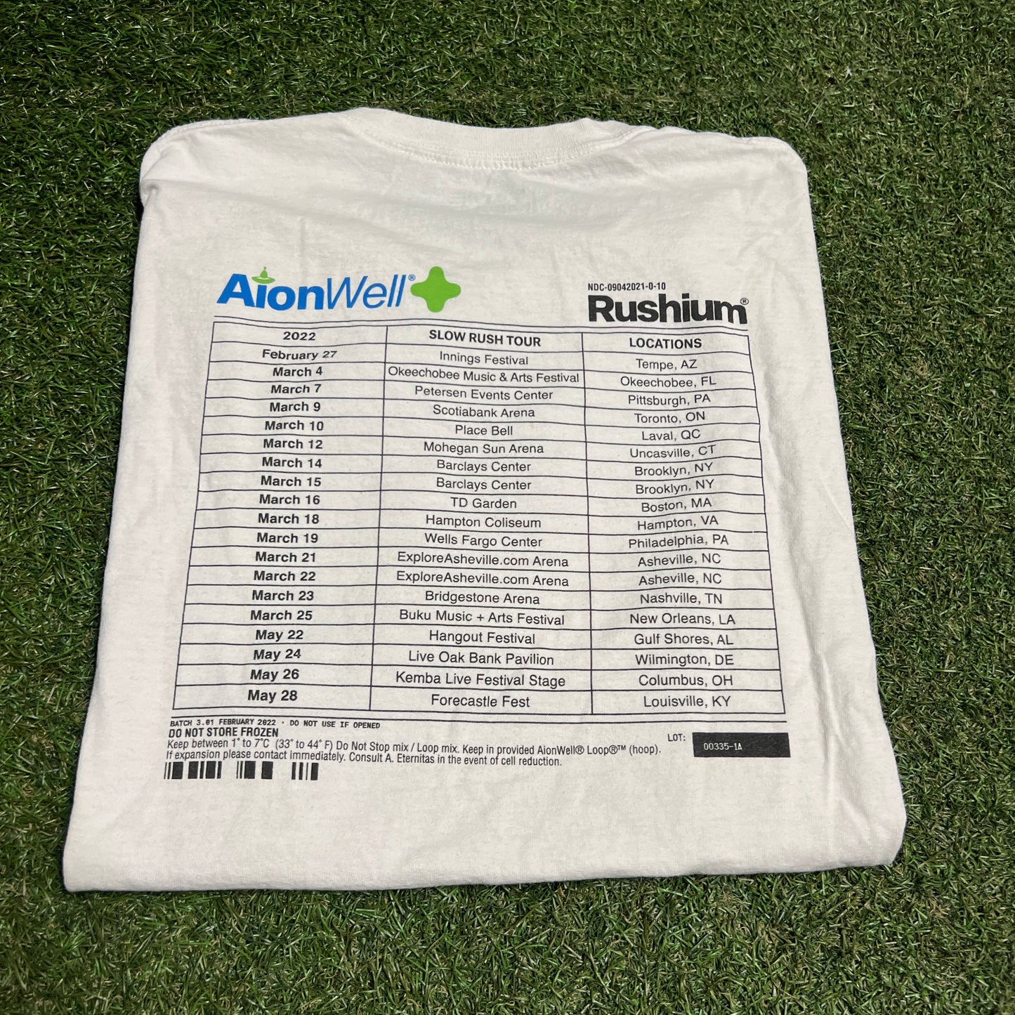 Tame Impala Rushium Tour White Tee Size XL USED v15692