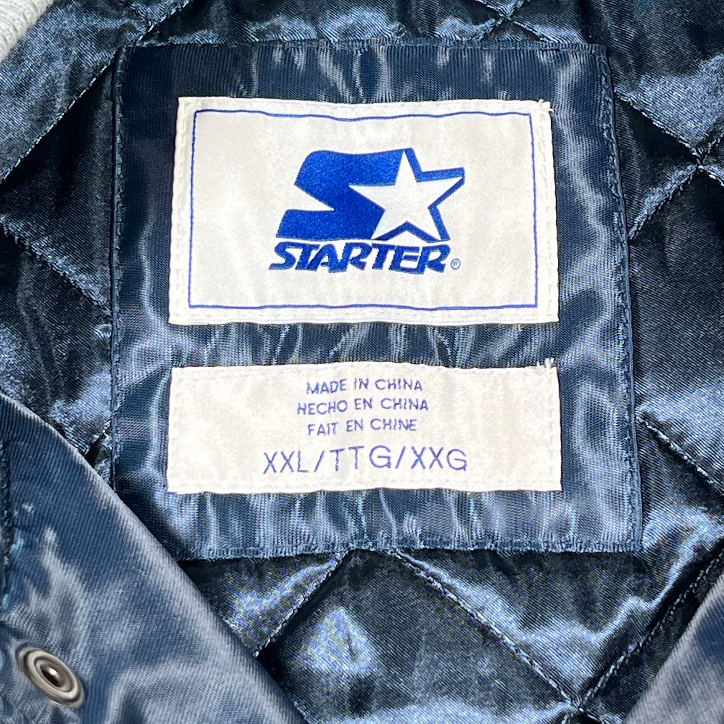 Yankees Satin Starter Navy Blue Jacket Size XXL USED v16577