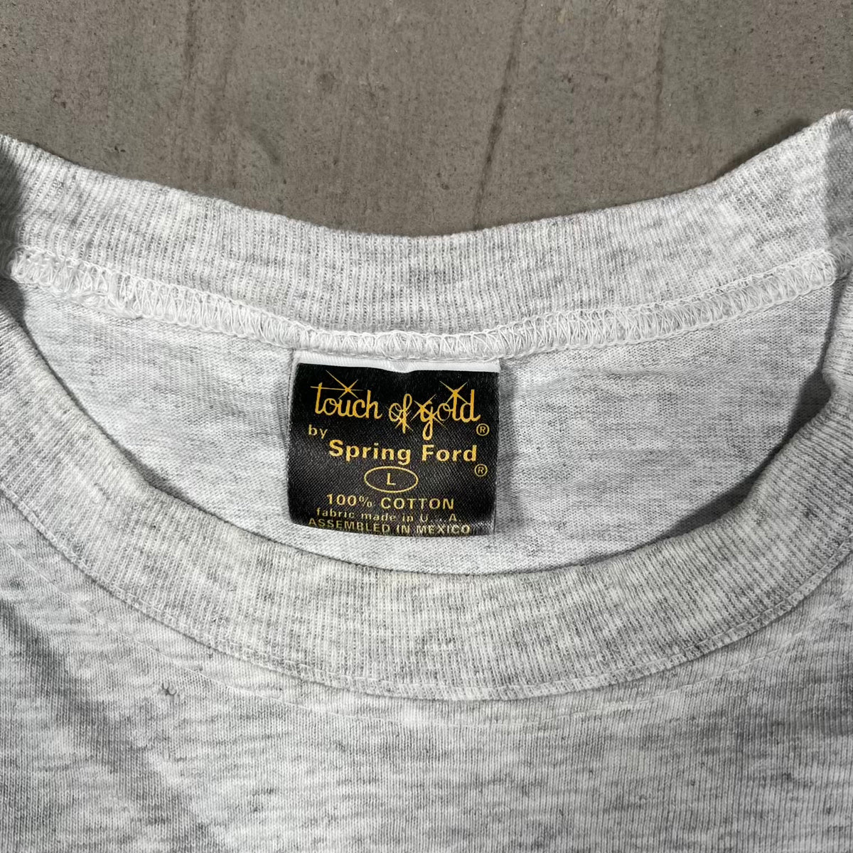 1990s Paint Splattered "Go F_ck Yourself" Grey Tee Size Large v20276