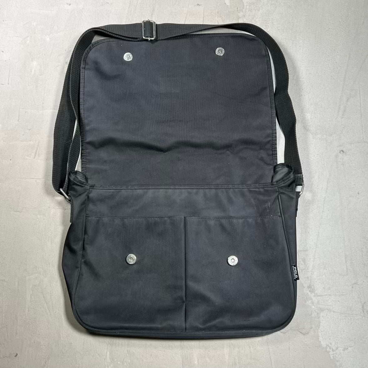 1990s Polo Sport Ralph Lauren Black Messenger Bag USED v20182