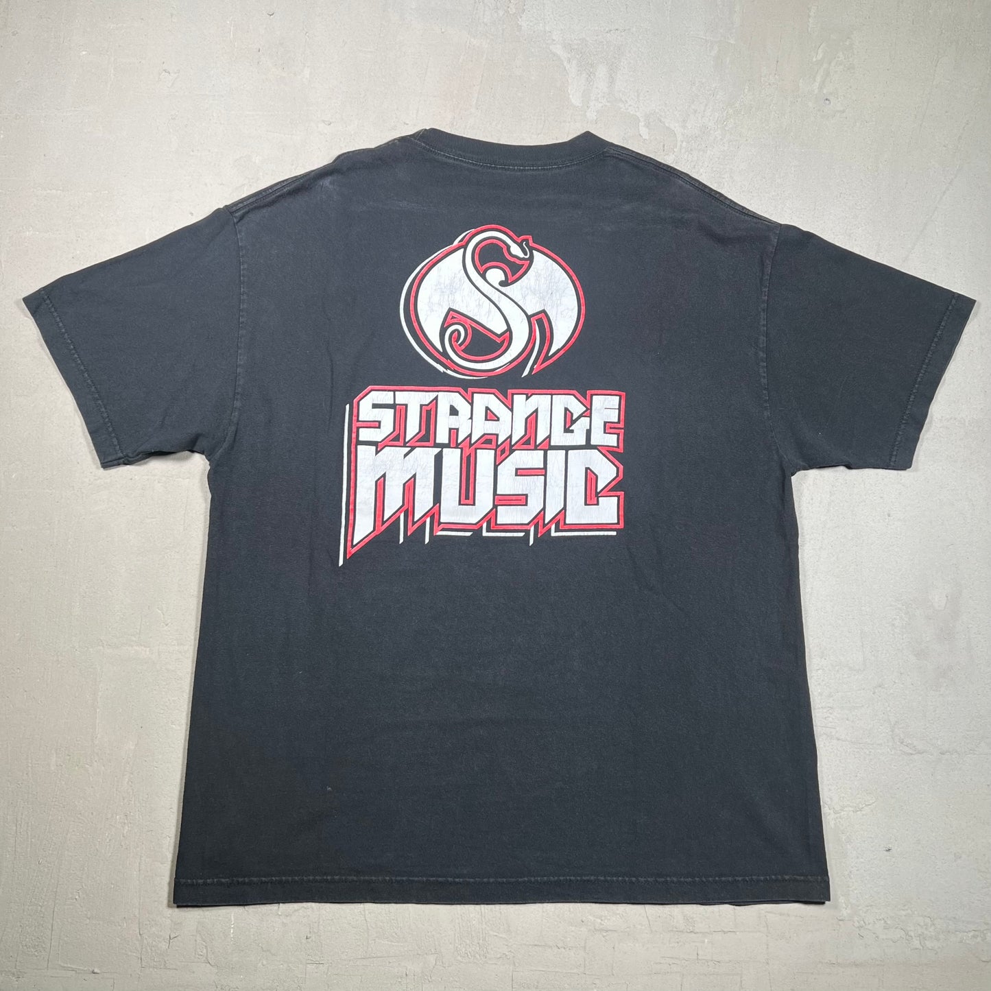 Y2K Tech N9ne Strange Music Black Tee Size XL USED v17648