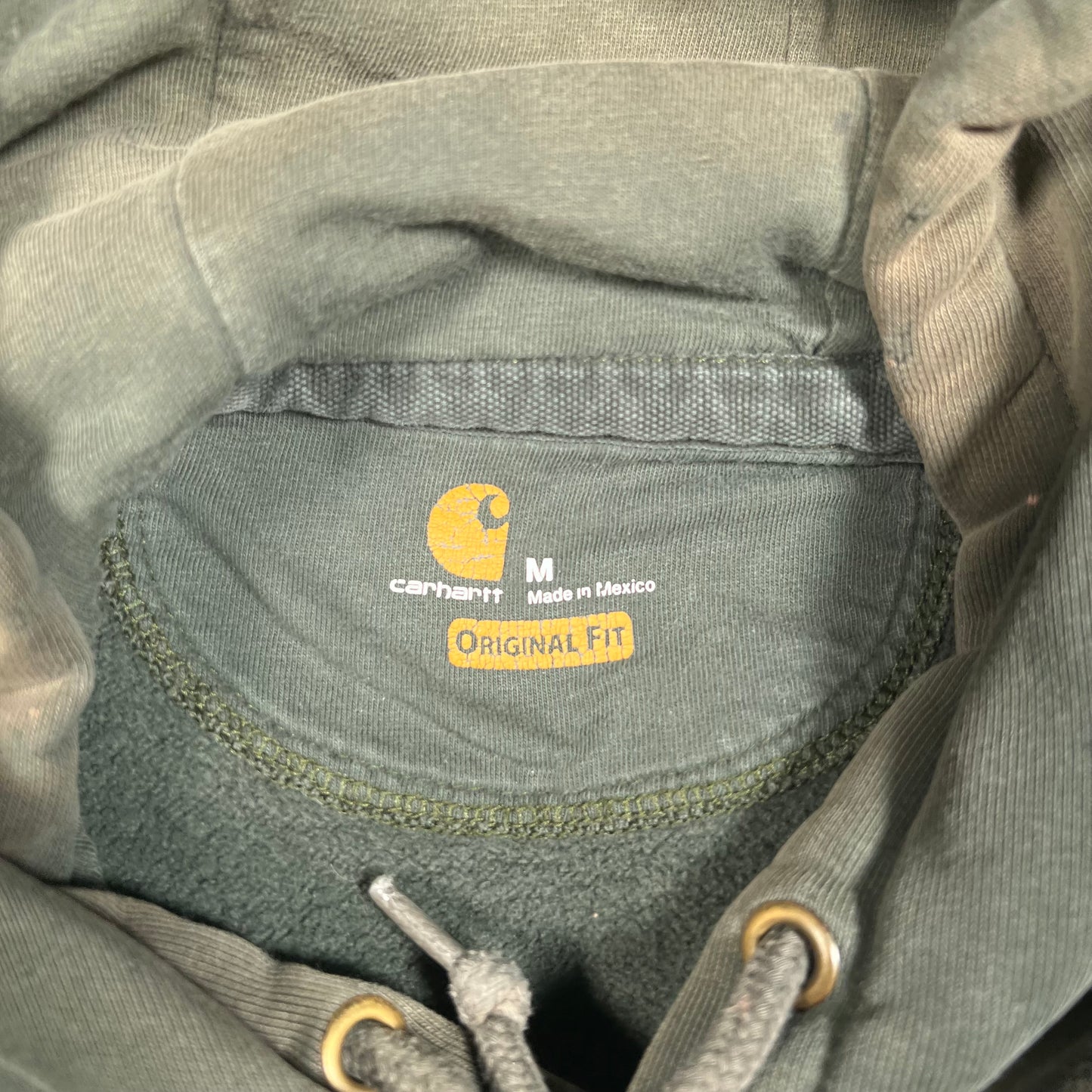 Y2K Carhartt Distressed Green Hoodie Size Large USED