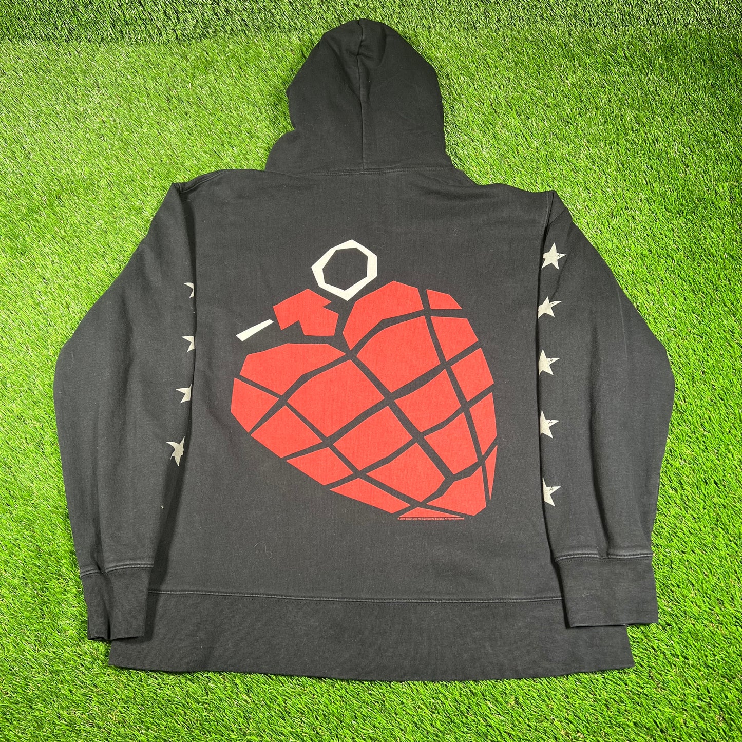 2010 Green Day American Idiot Black Zip Up Hoodie Size XL USED v16776