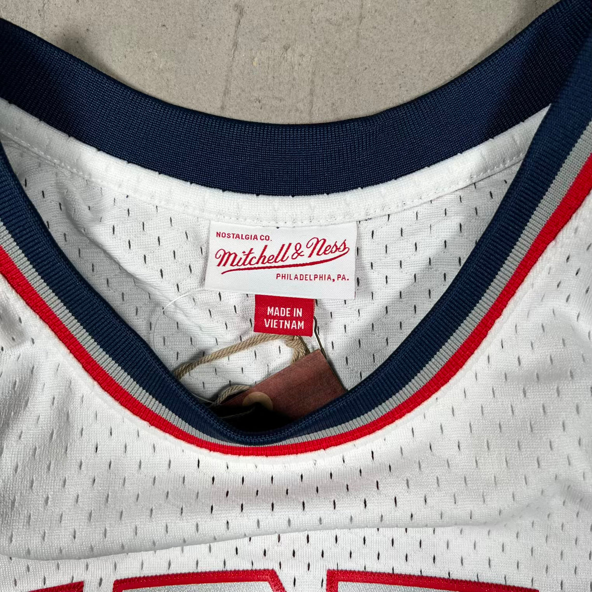 Playboi Carti NBA Mitchell & Ness New Jersey Nets White Jersey Size Large NEW x18523