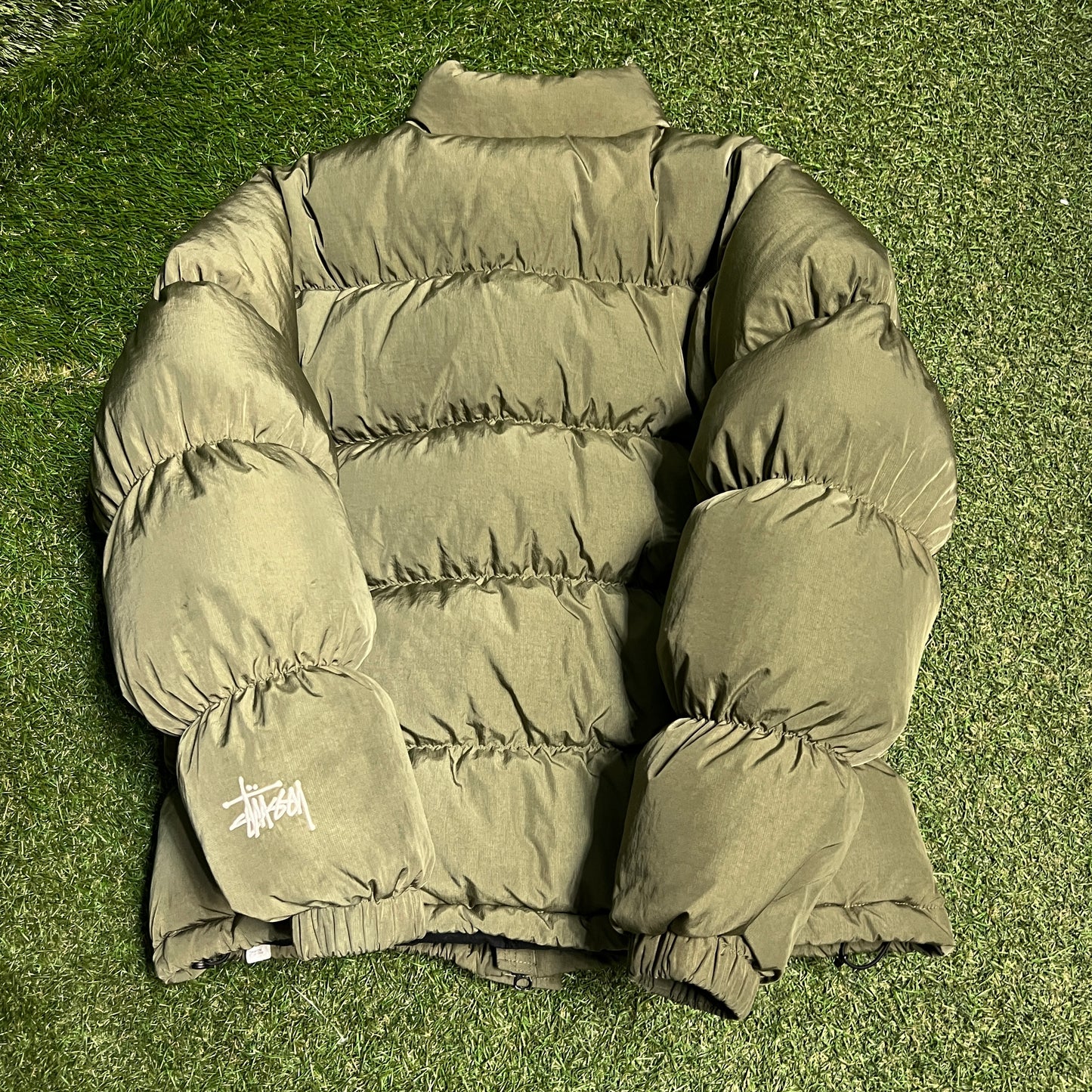 Stussy Military Green Puffy Jacket Size XS USED x14213