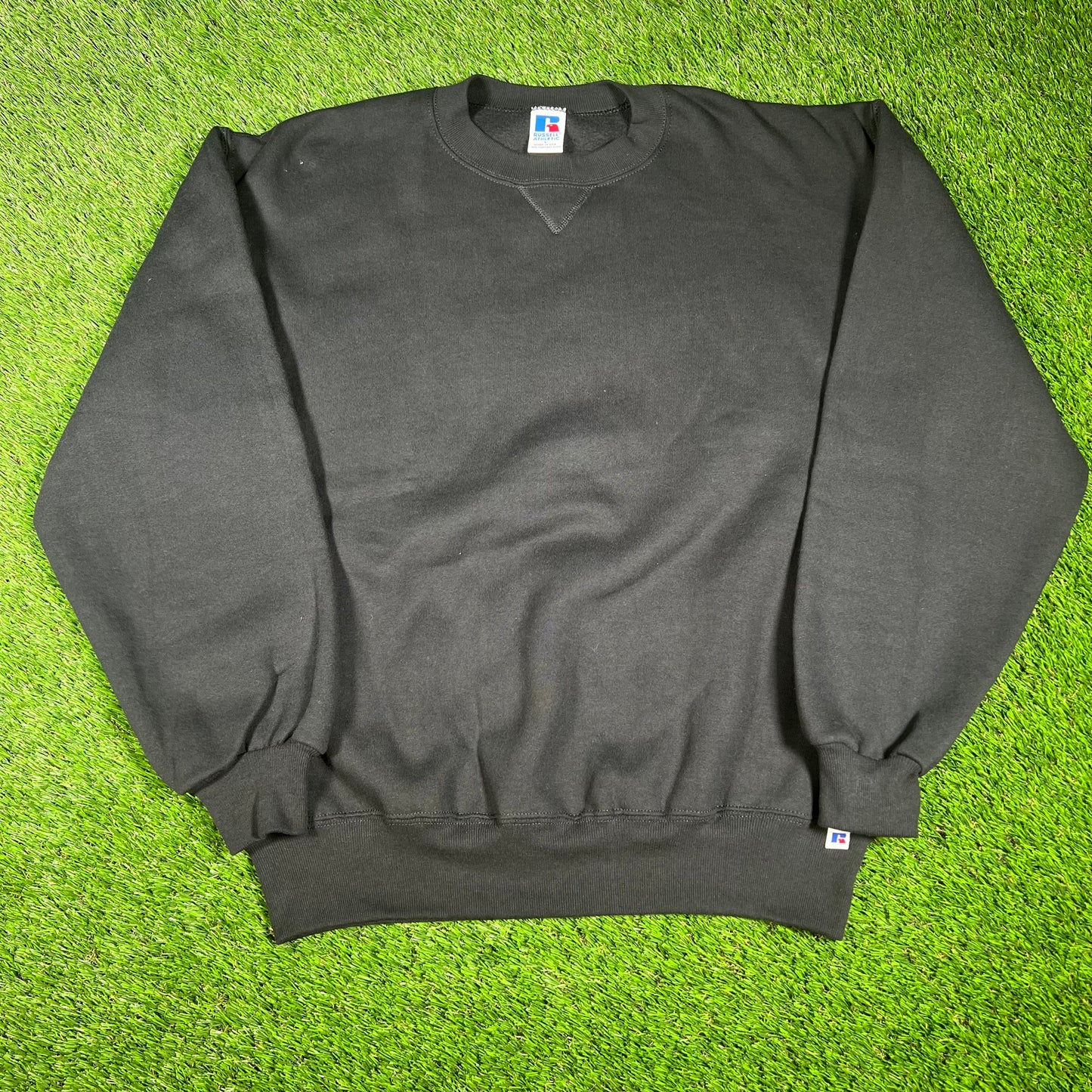 1990s Russell Athletic Blank Black Crewneck Size Large NEW v16550