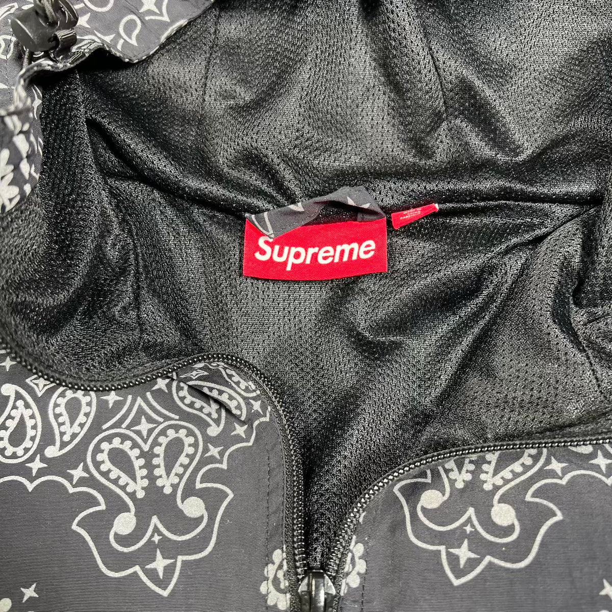 Supreme Reflective Bandana Anorak Black Pullover (2026) Size Medium USED x18847