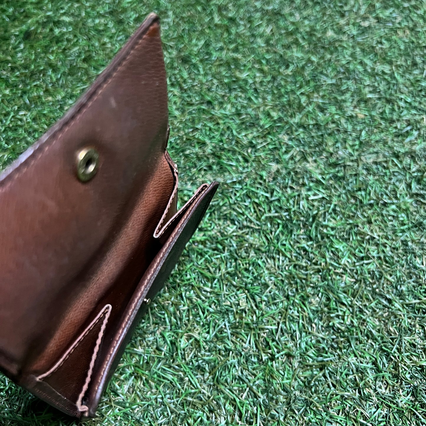 1990s Louis Vuitton Monogram Porte Monnaie Billets Brown Wallet USED x14070