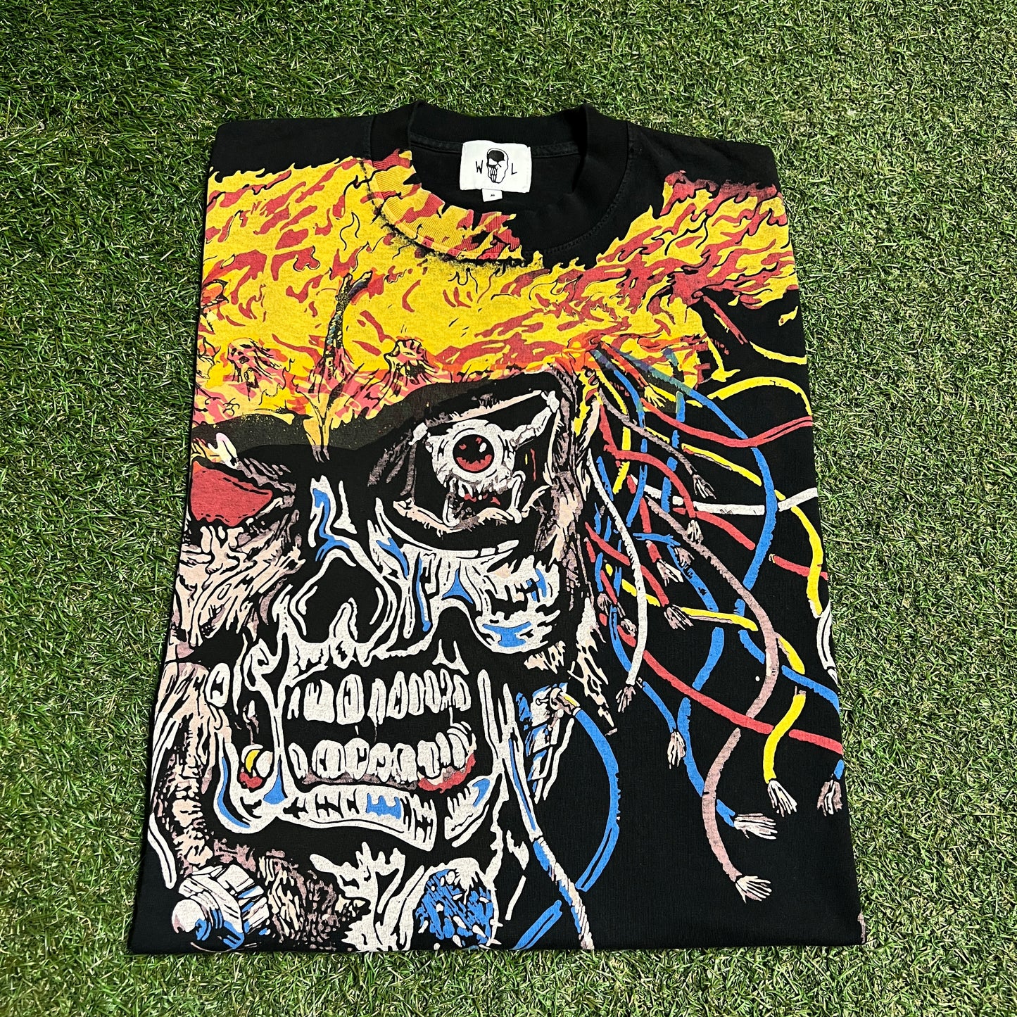 Warren Lotas Terminator AOP Black Tee Size Medium USED x14226