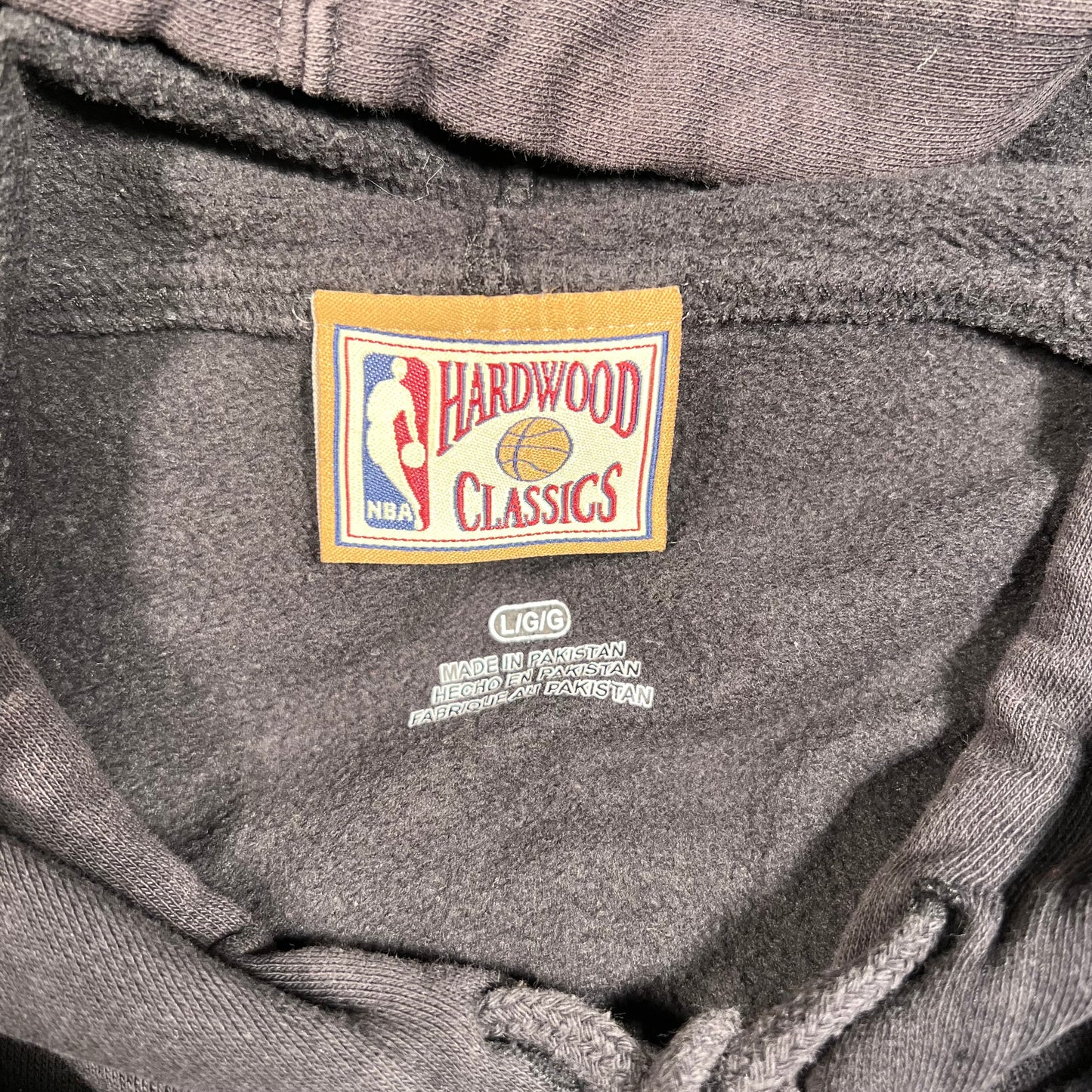 Y2K NBA Miami Heat Washed Black Hoodie Size Large USED v18541