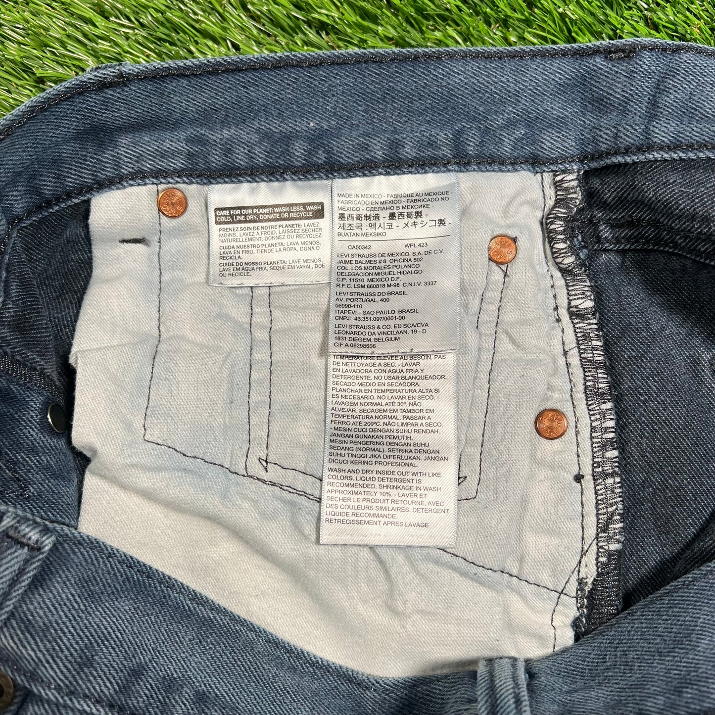 Levi's 501 Indigo Dyed Blue Jeans Size 38 USED v18027
